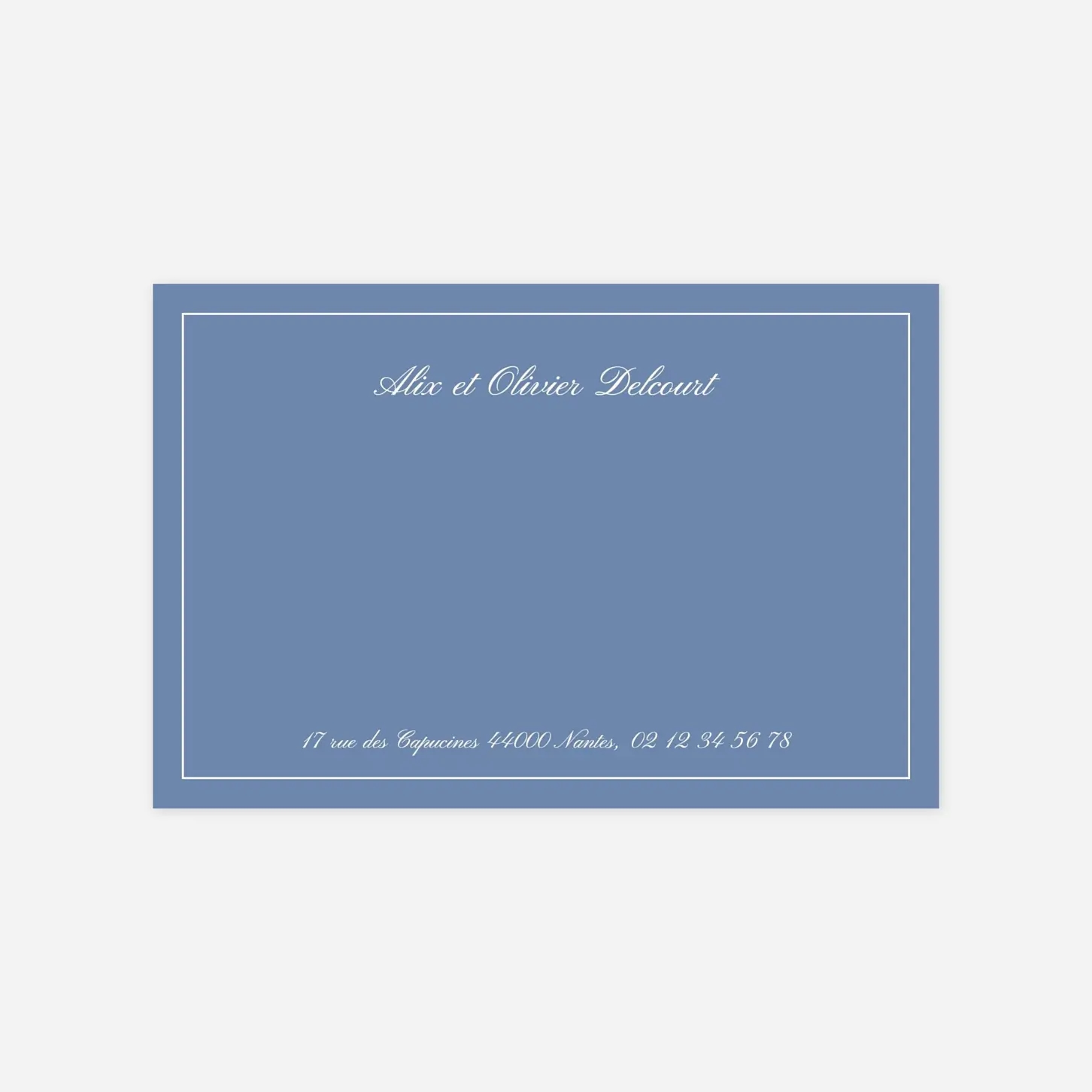 Carte de correspondance Merci classique liseré paysage