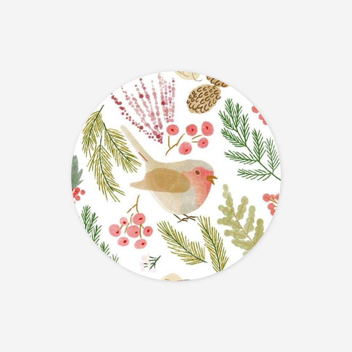 Étiquette cadeau Noël Couronne d'hiver