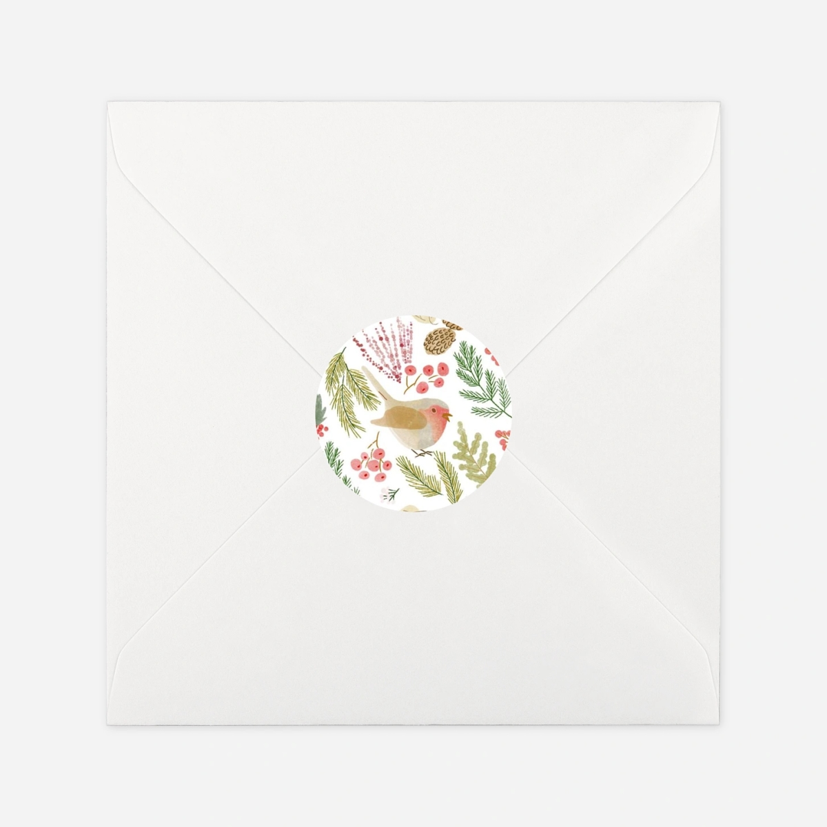 Étiquette cadeau Noël Couronne d'hiver