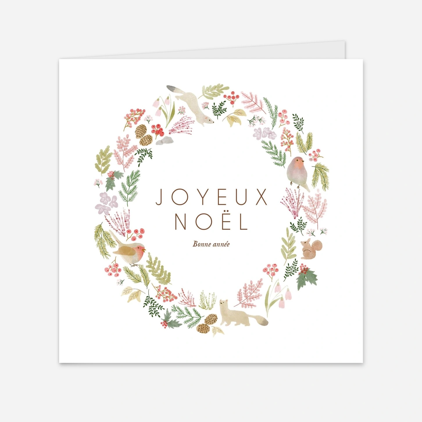 Carte de voeux Couronne d'hiver