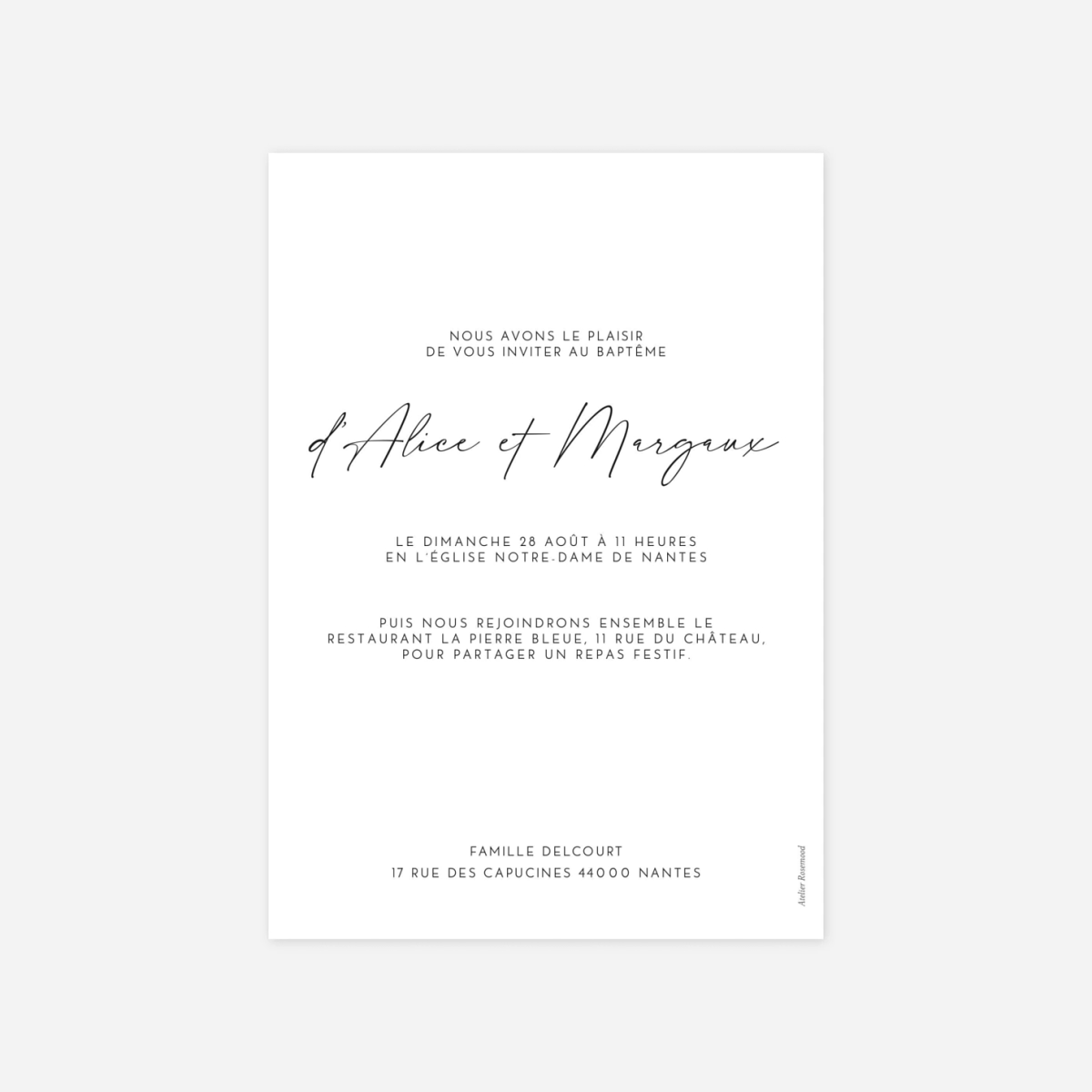 Faire-part baptême Colombe dorée médaillon I