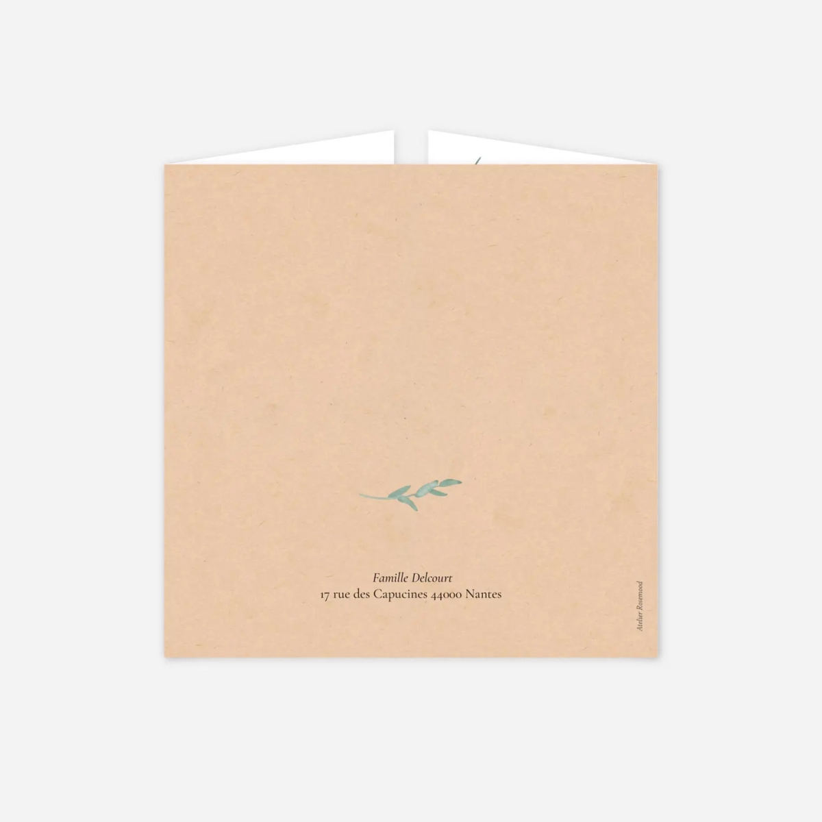 Faire-part baptême Couronne d'eucalyptus