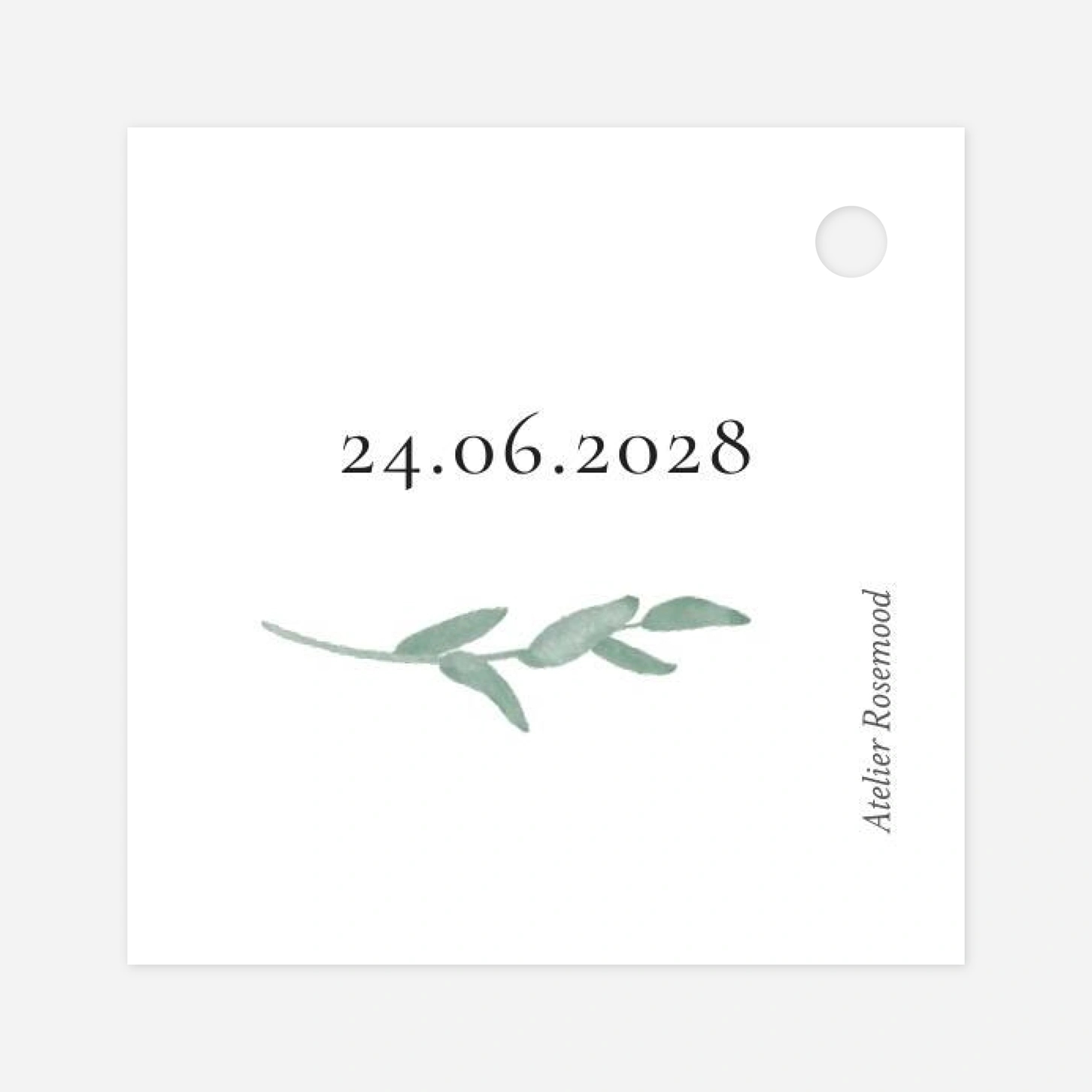 Etiquette perforée mariage Couronne d'eucalyptus