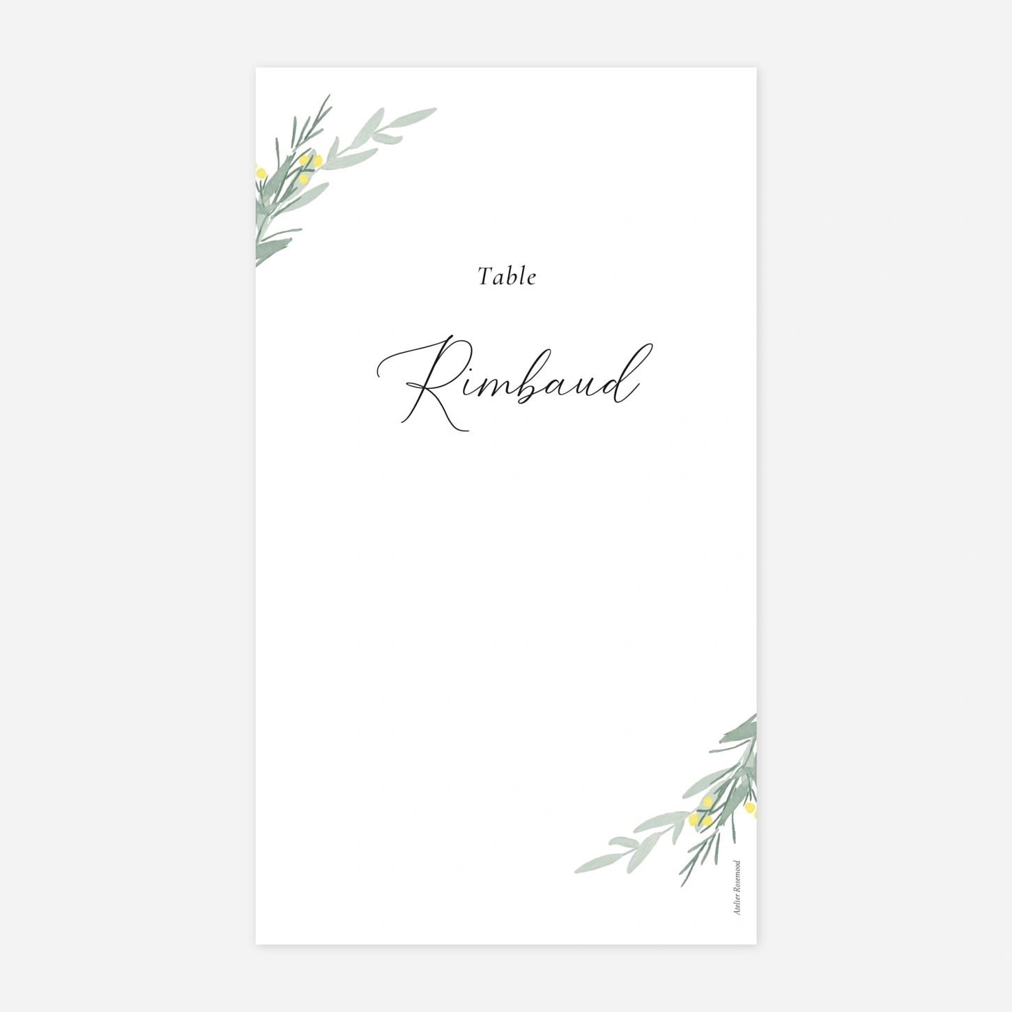 Marque-table mariage Couronne d'eucalyptus