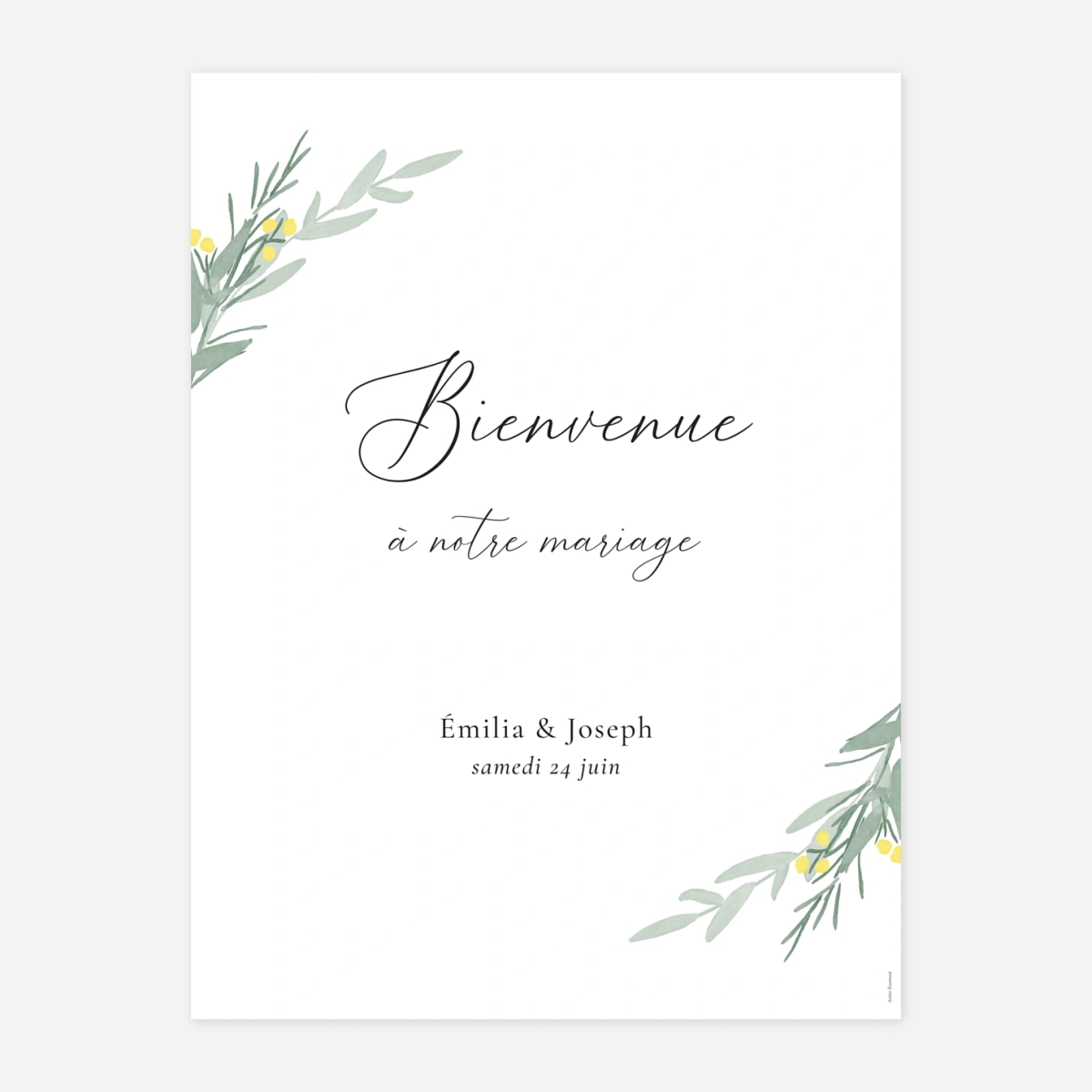 Panneau mariage Couronne d'eucalyptus