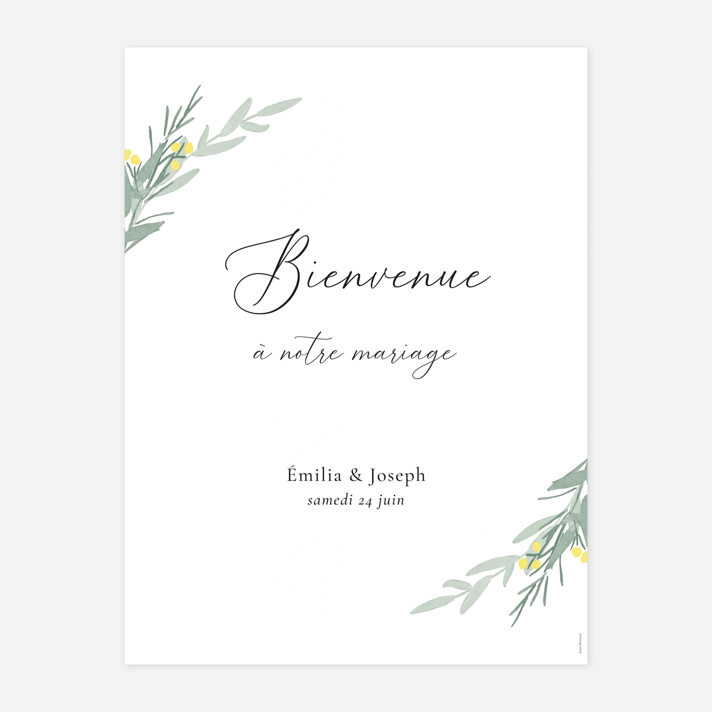 Panneau mariage Couronne d'eucalyptus