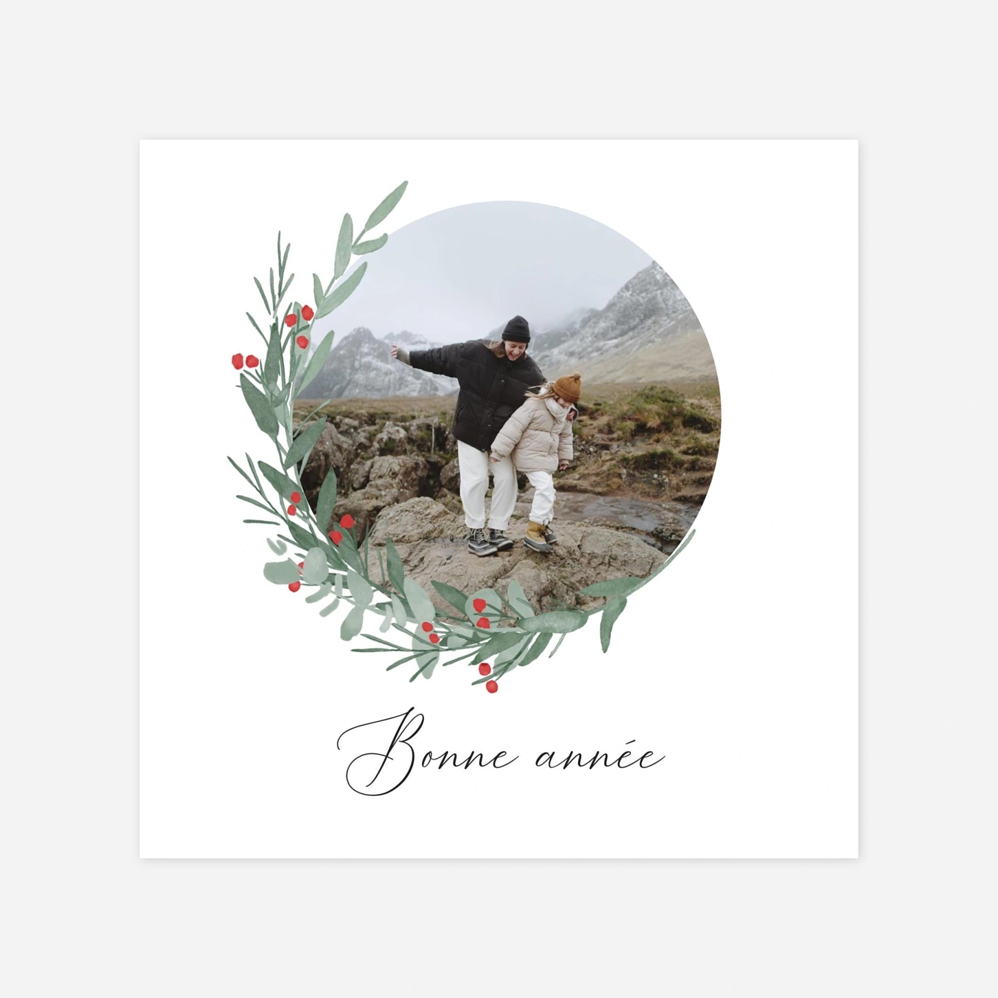 Carte de voeux Couronne d'eucalyptus