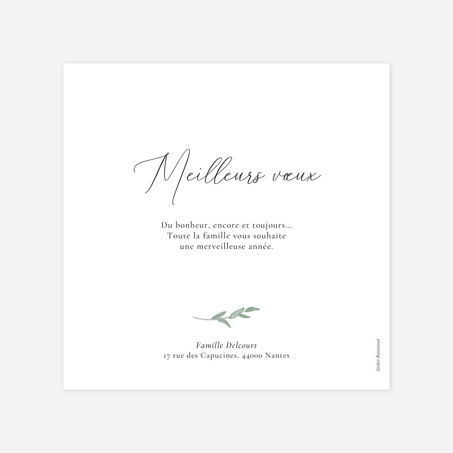 Carte de voeux Couronne d'eucalyptus