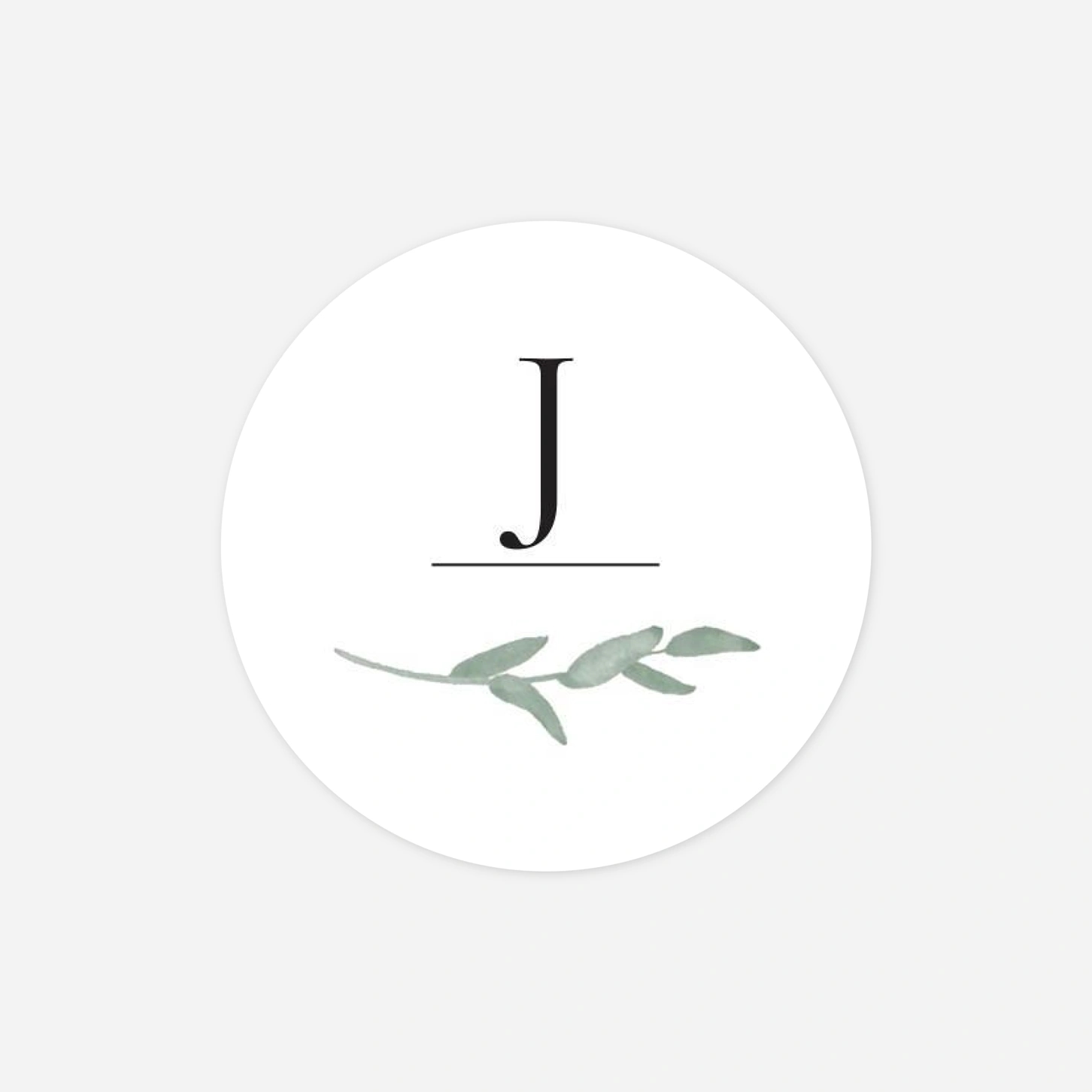 Stickers pour enveloppes baptême Couronne d'eucalyptus