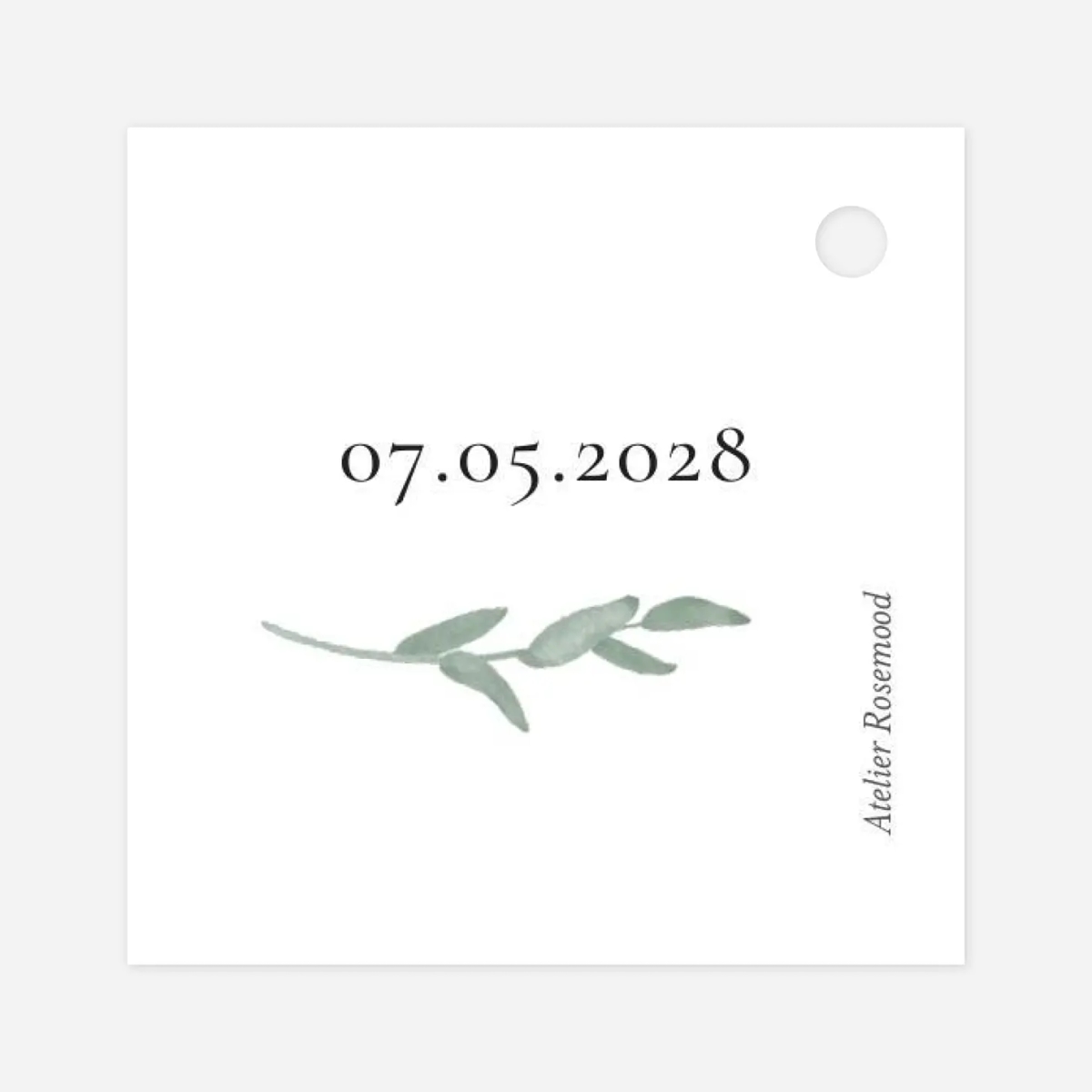 Étiquette baptême Couronne d'eucalyptus