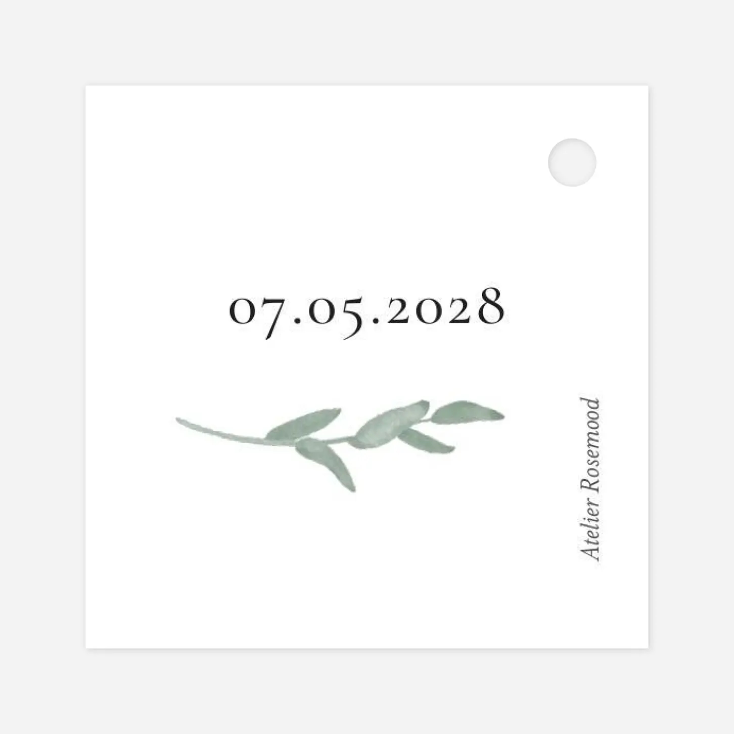 Étiquette baptême Couronne d'eucalyptus