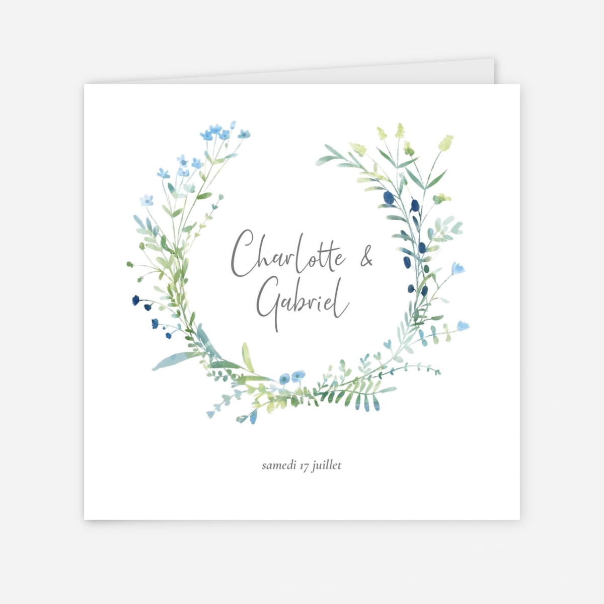 Faire-part mariage Couronne florale