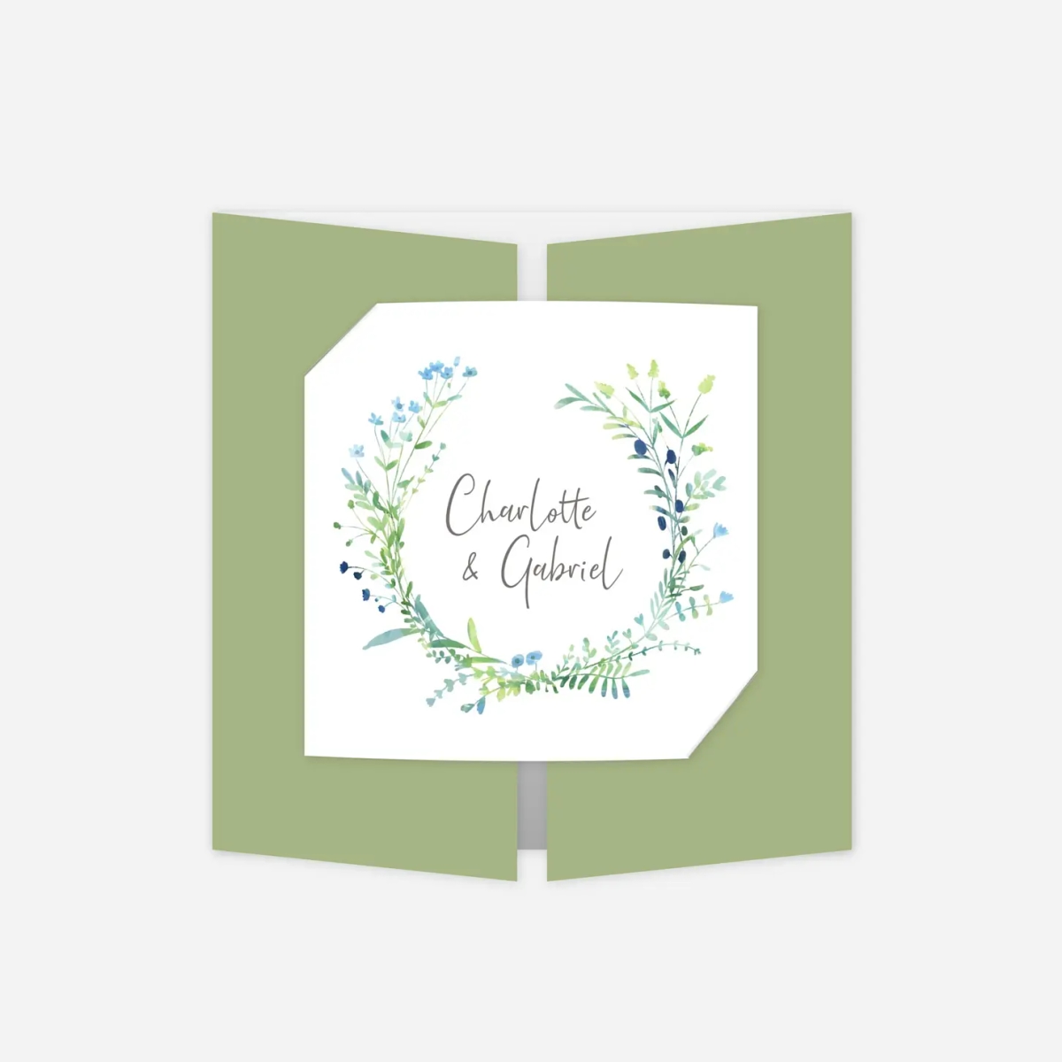 Faire-part mariage Couronne florale