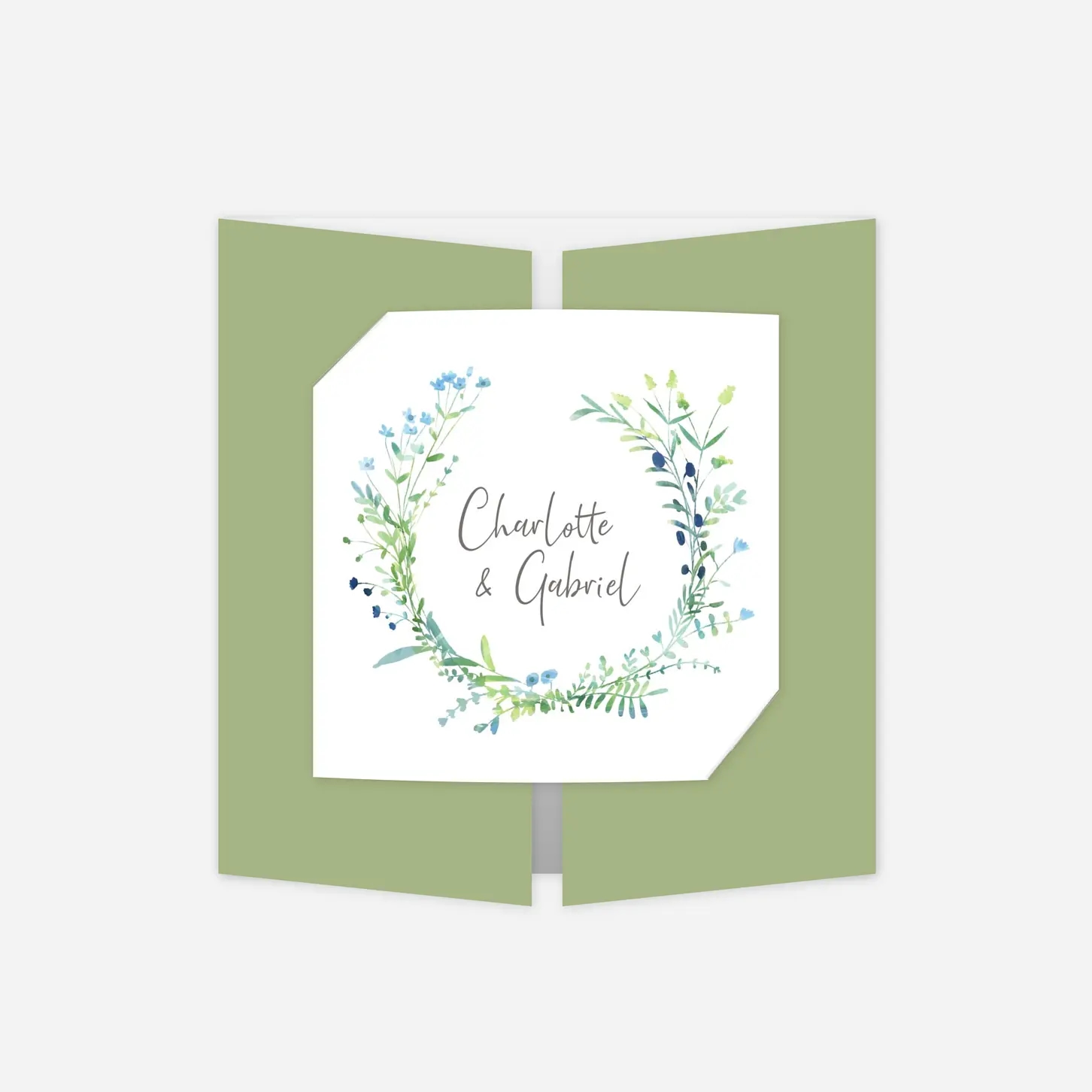 Faire-part mariage Couronne florale