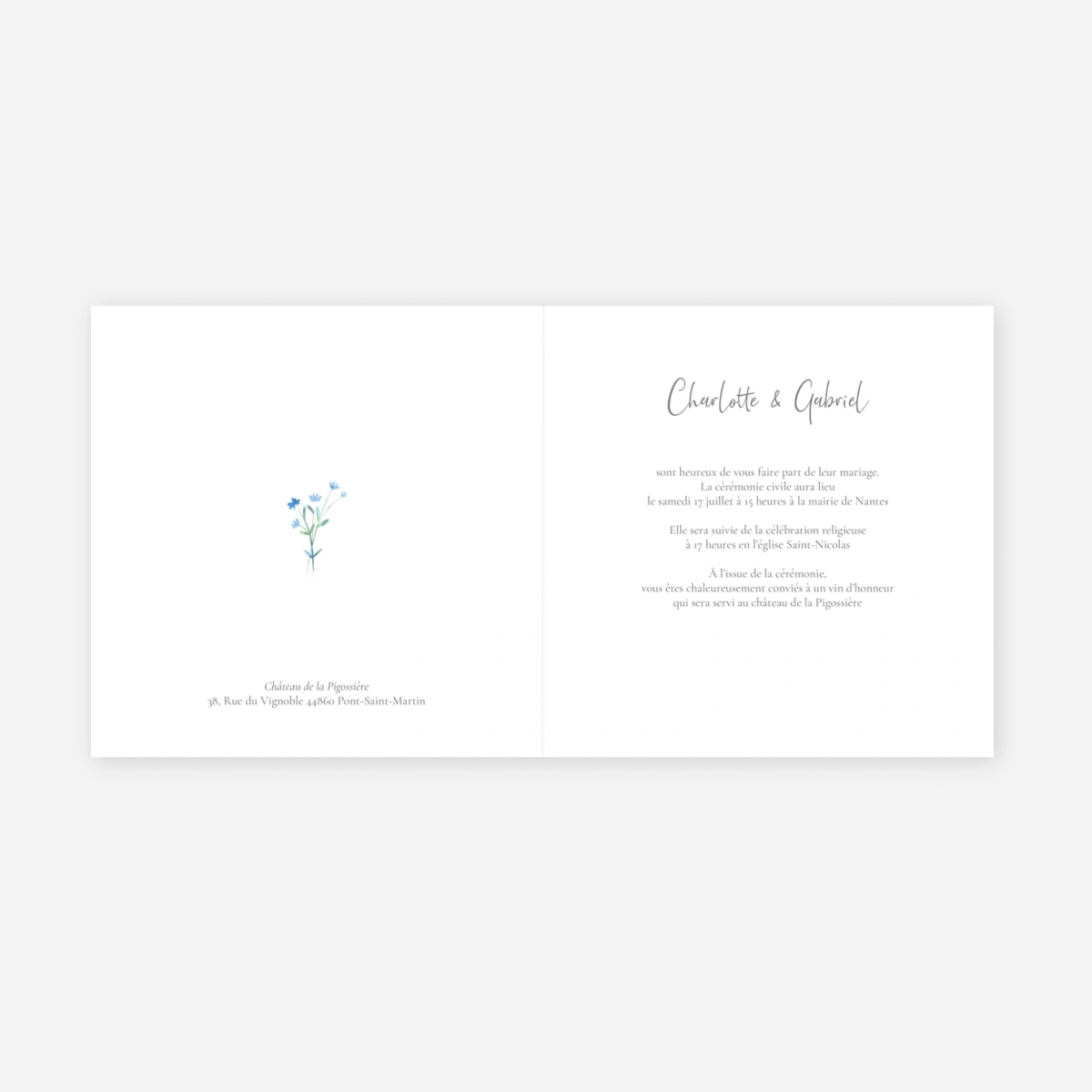 Faire-part mariage Couronne florale