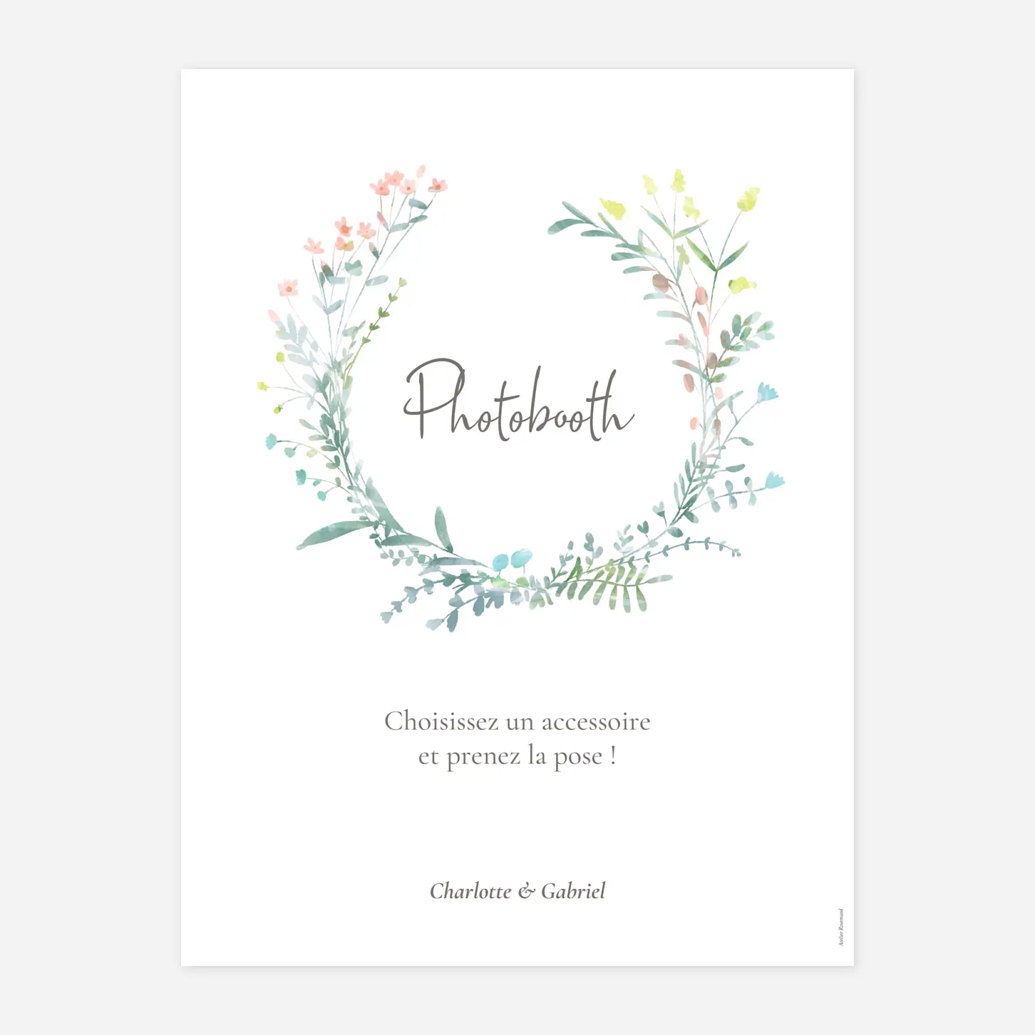 Panneau mariage Couronne florale