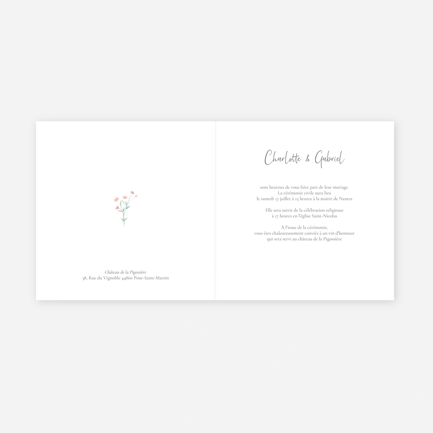 Faire-part mariage Couronne florale photo