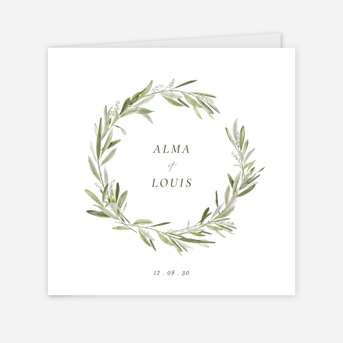 Faire-part mariage Couronne d'olivier