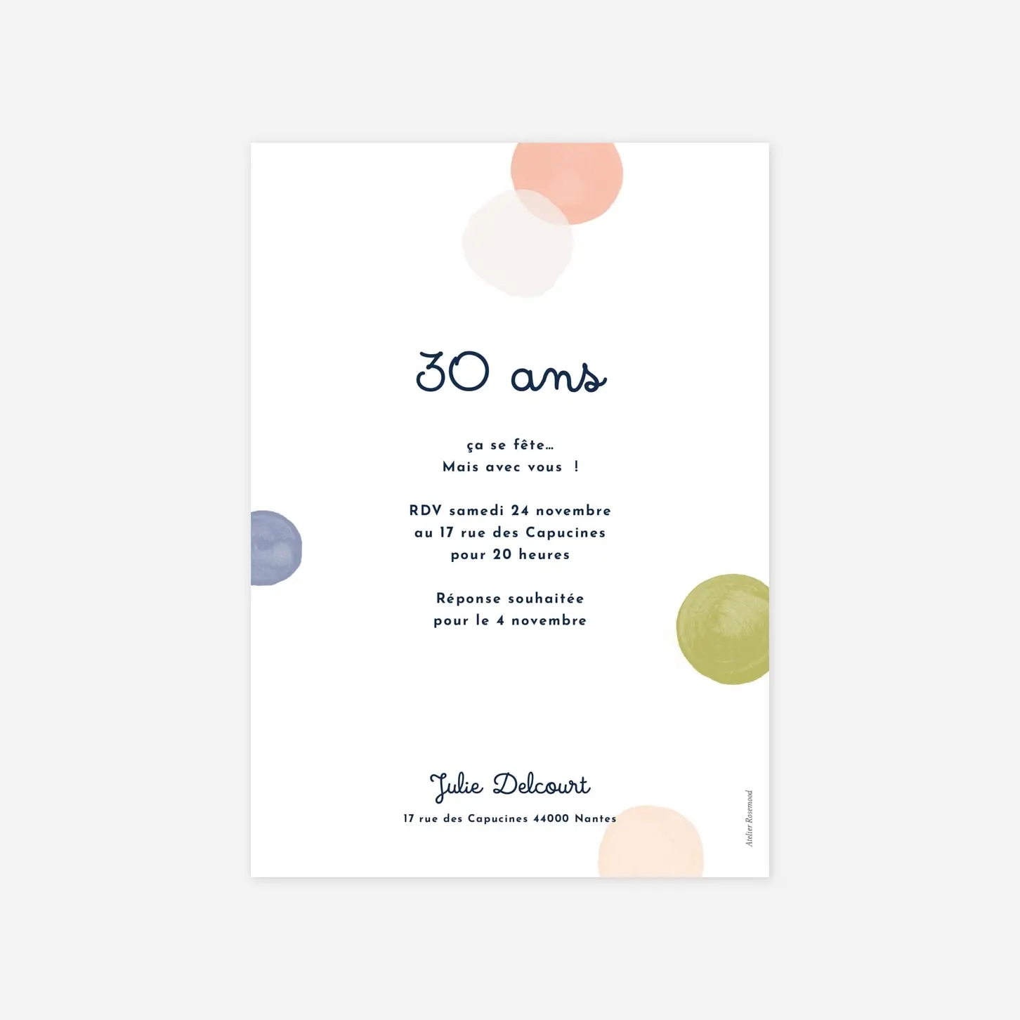 invitation anniversaire Confettis