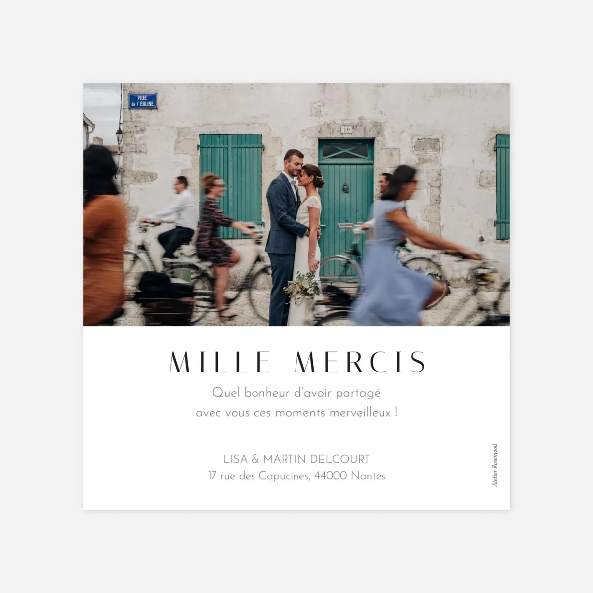 Carte de remerciements Cœur d'or