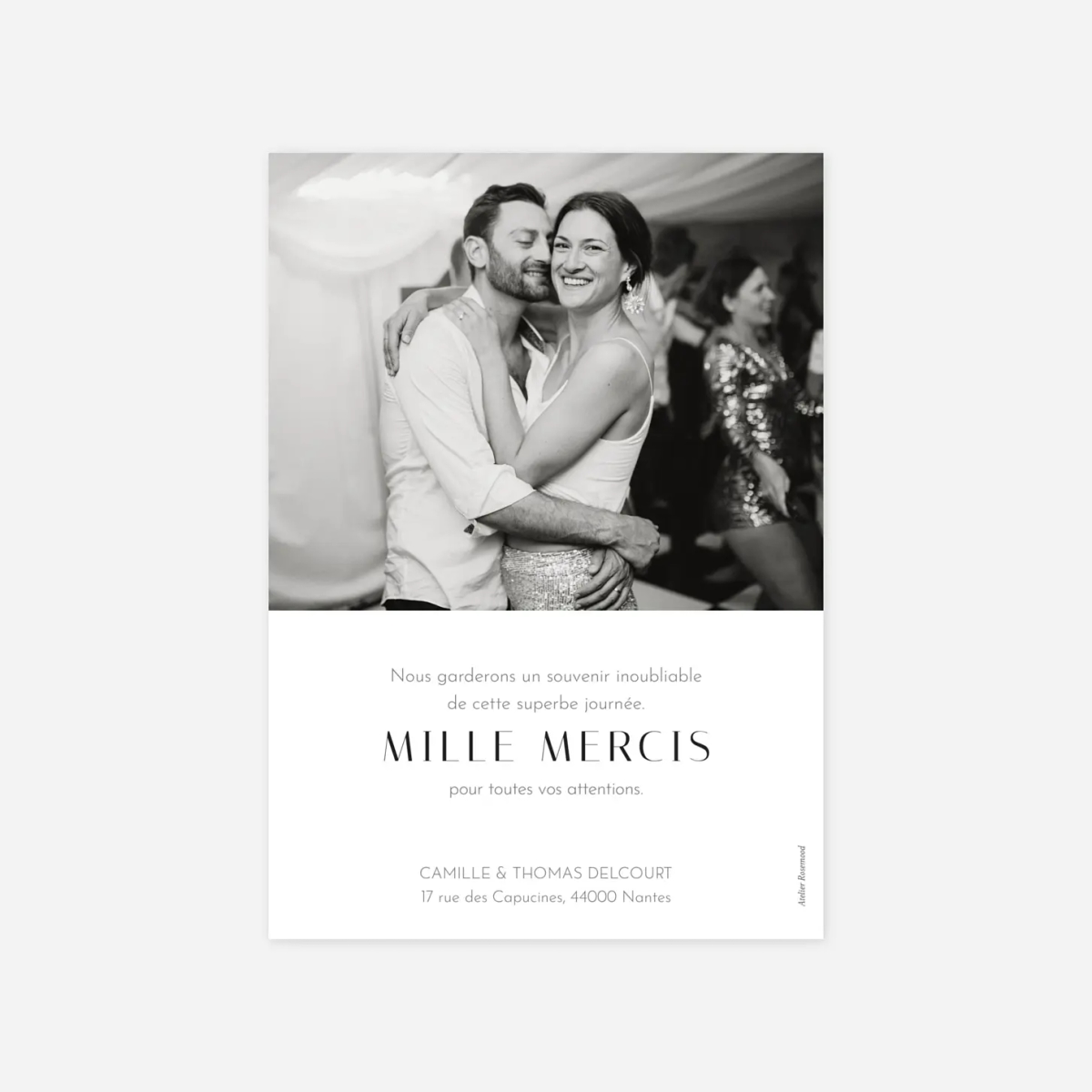 Carte de remerciements Cœur d'or