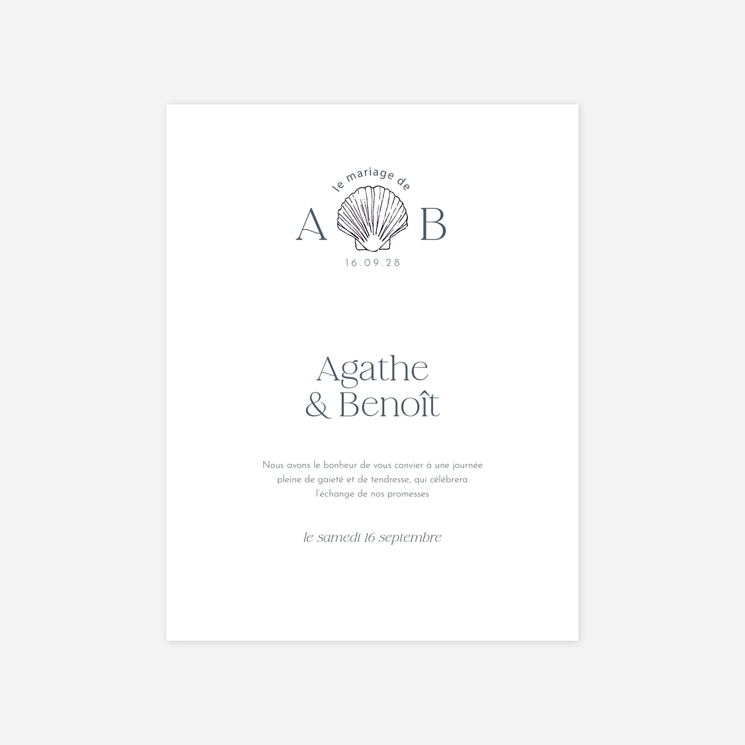Faire-part mariage Coquillage