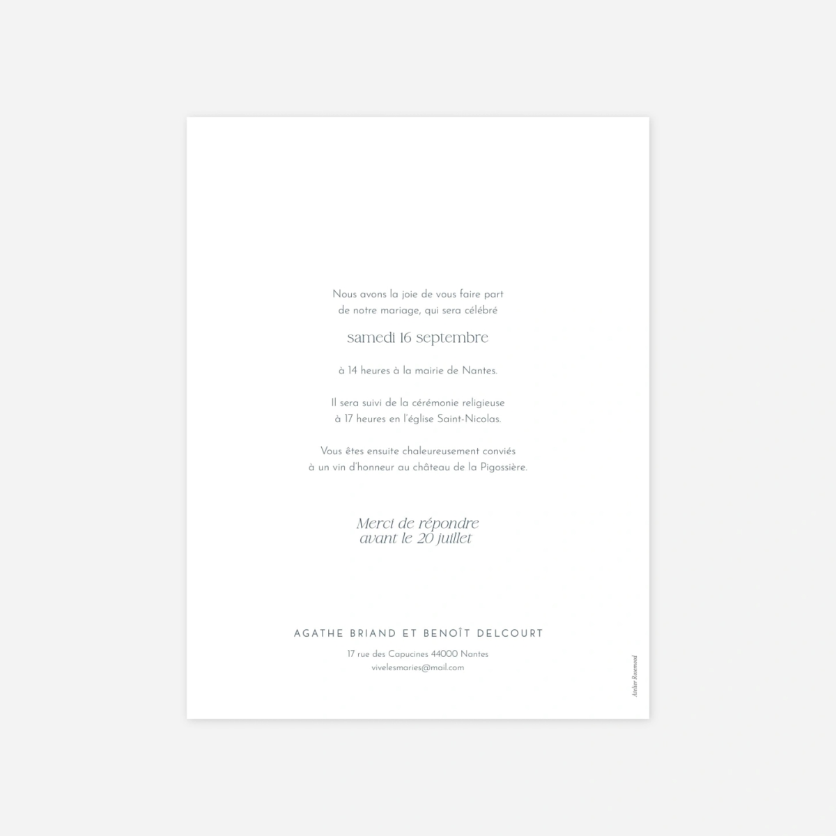 Faire-part mariage Coquillage