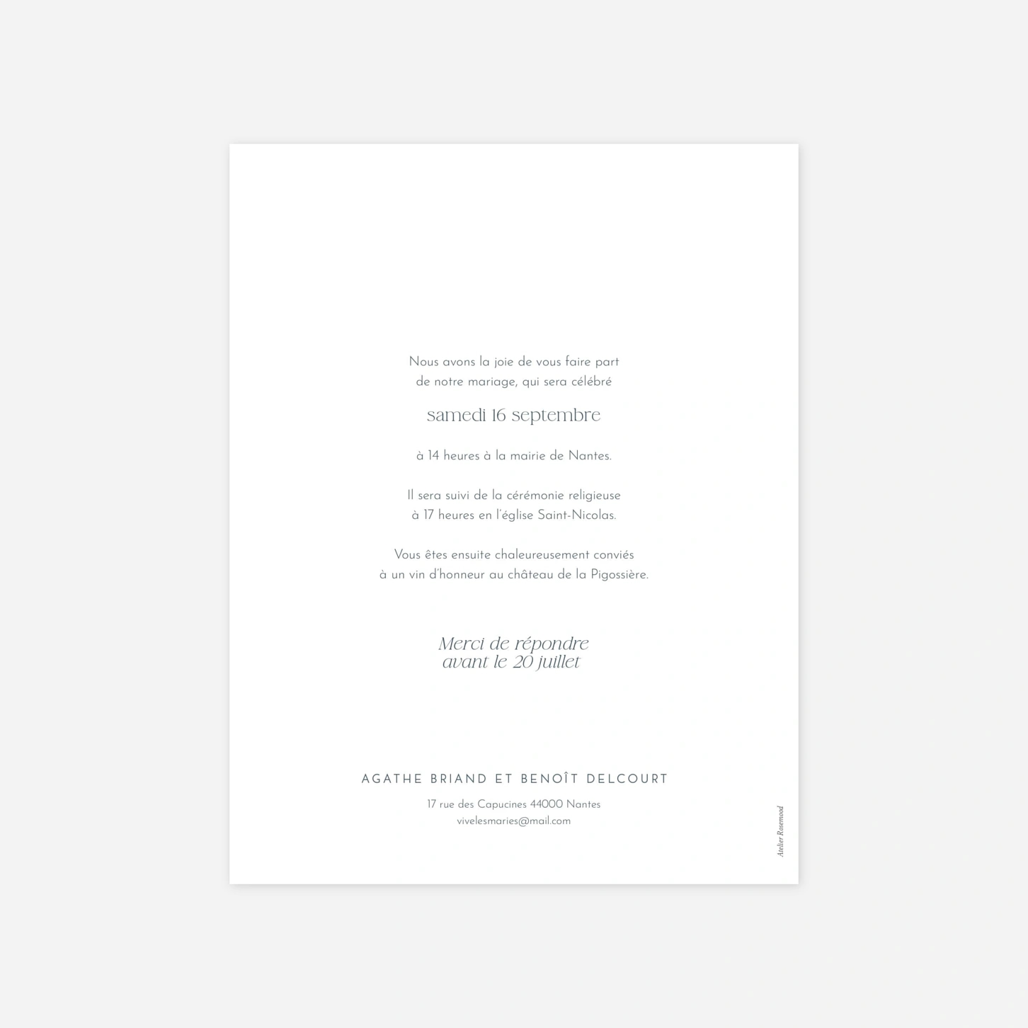 Faire-part mariage Coquillage