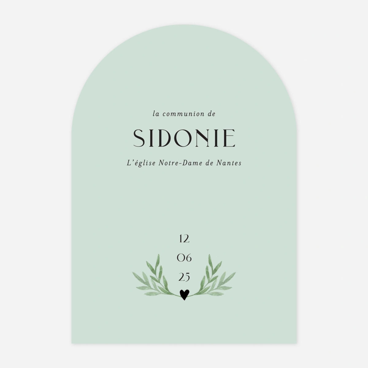 Invitation communion Cœur végétal