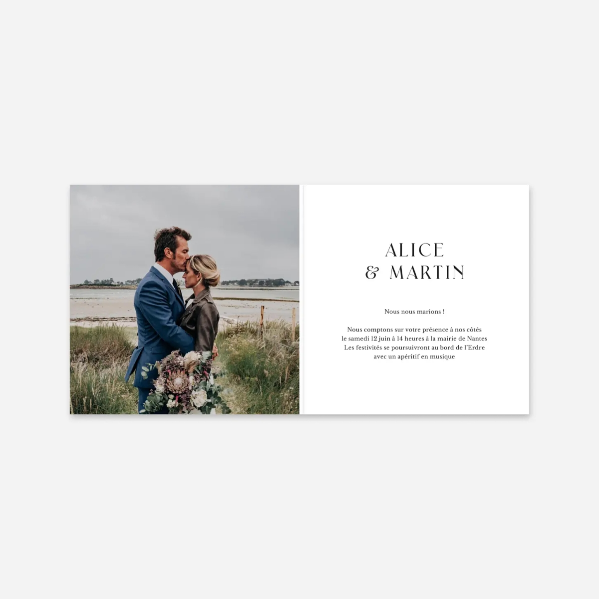 Faire-part mariage Cœur végétal