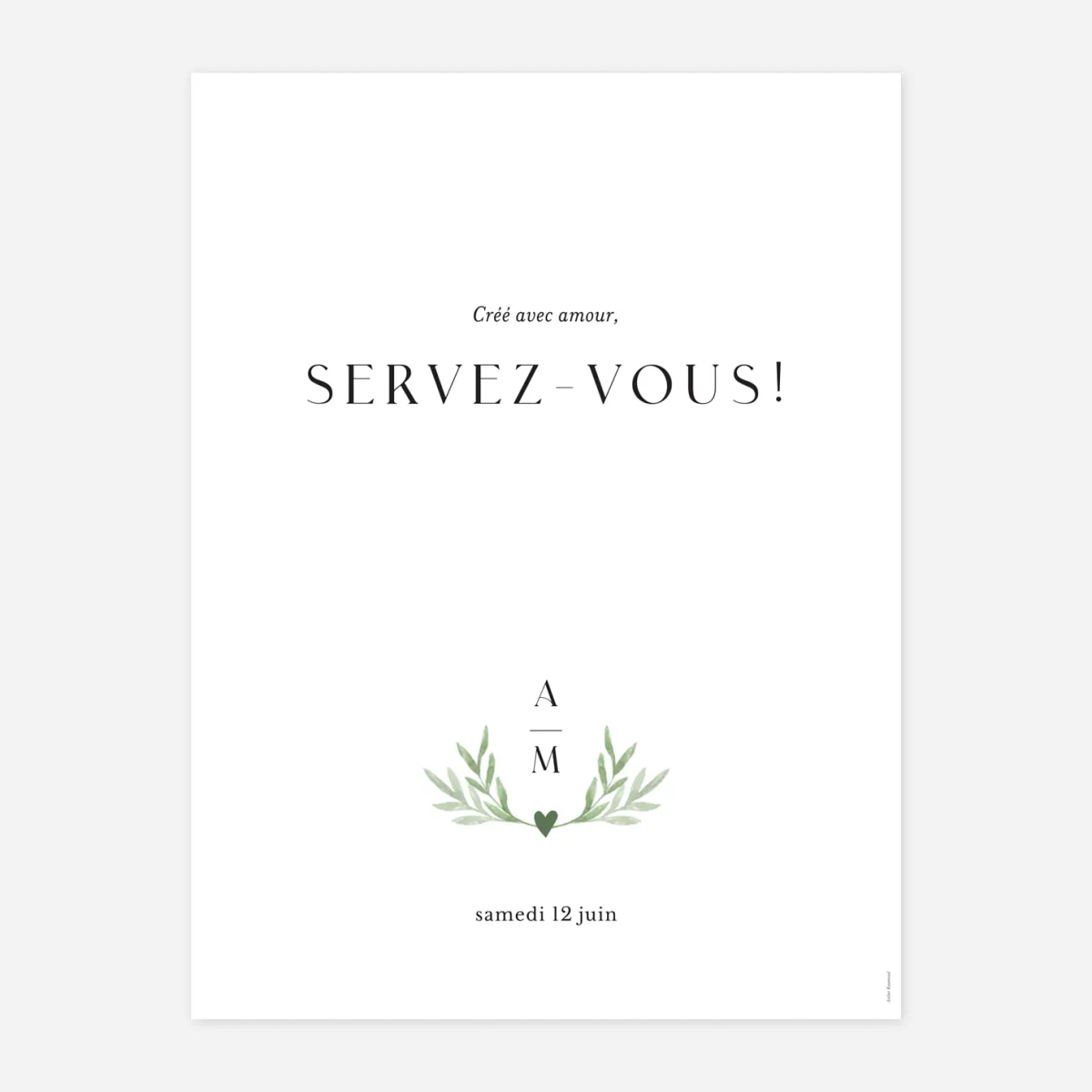 Panneau mariage Cœur végétal