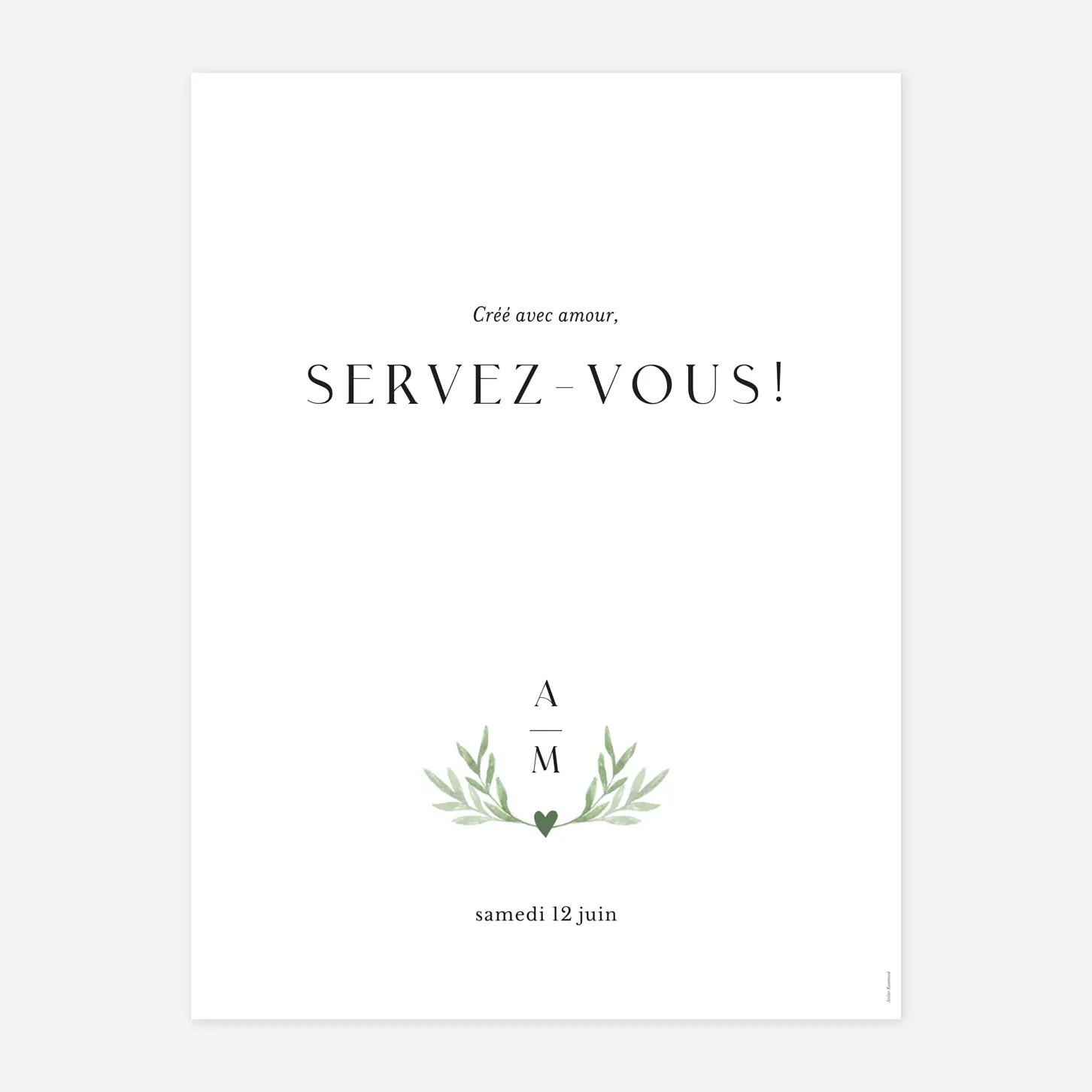 Panneau mariage Cœur végétal