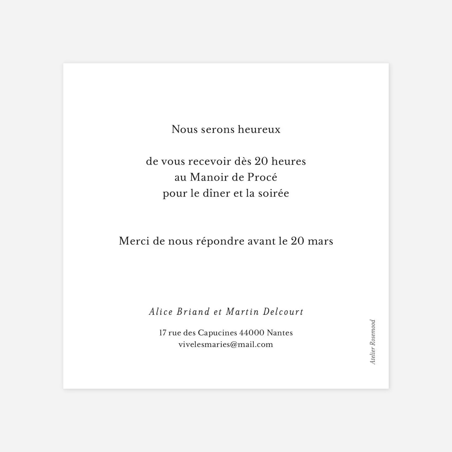 Carton d'invitation Cœur végétal