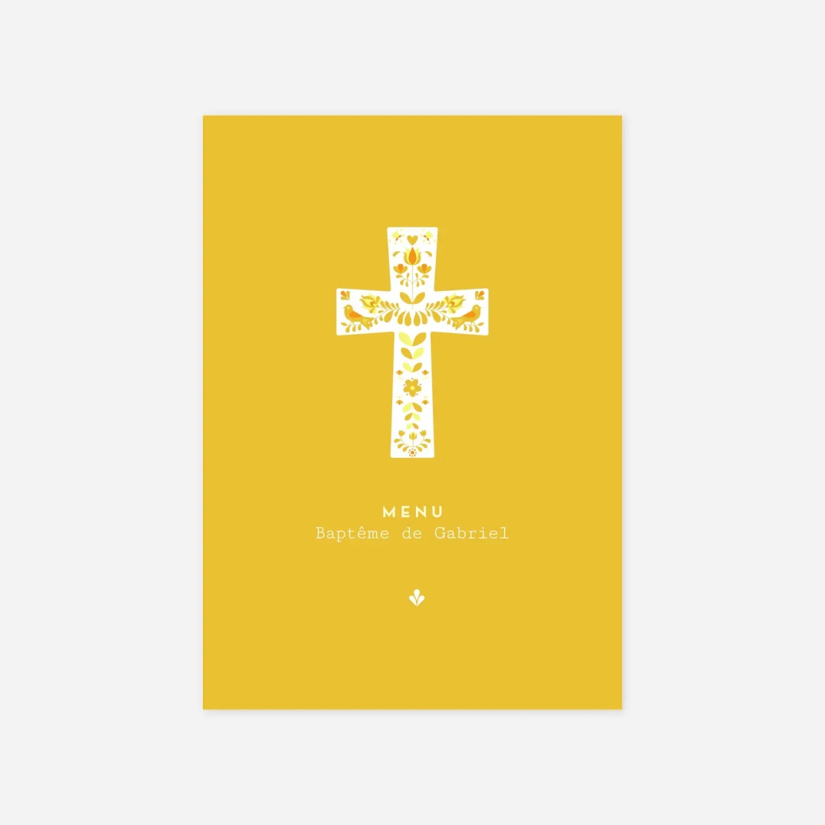 Menu baptême Croix folk