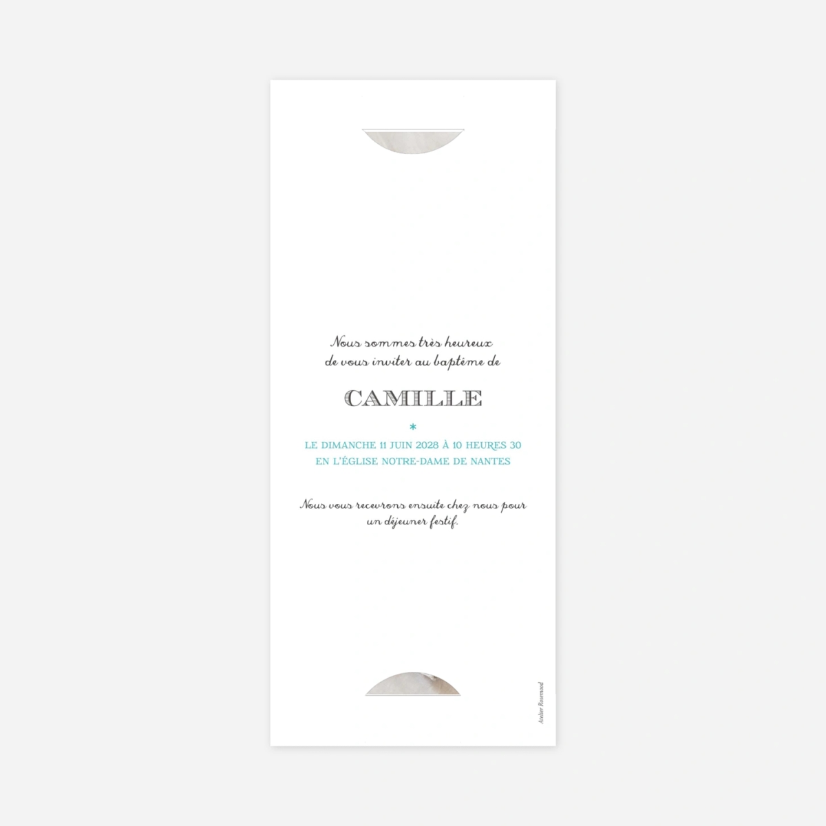 Faire-part baptême Croix Liberty