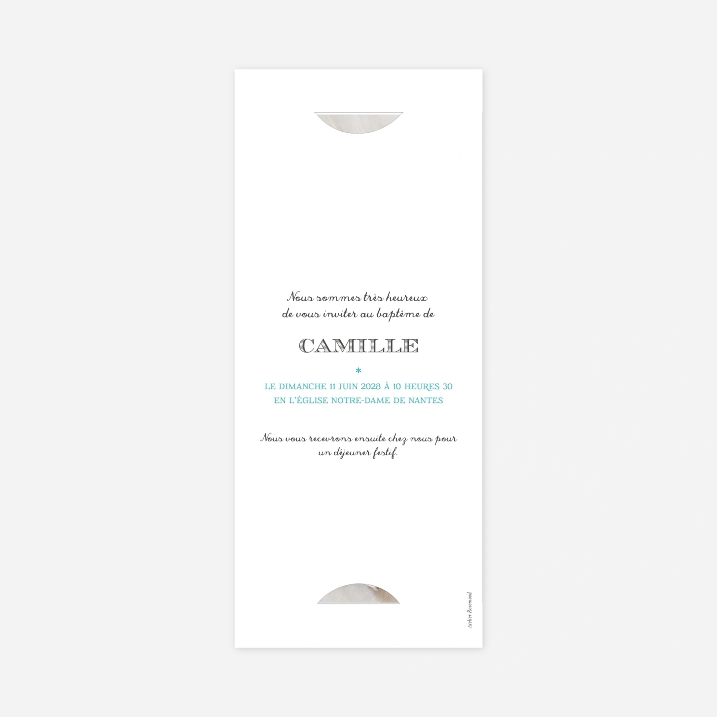 Faire-part baptême Croix Liberty