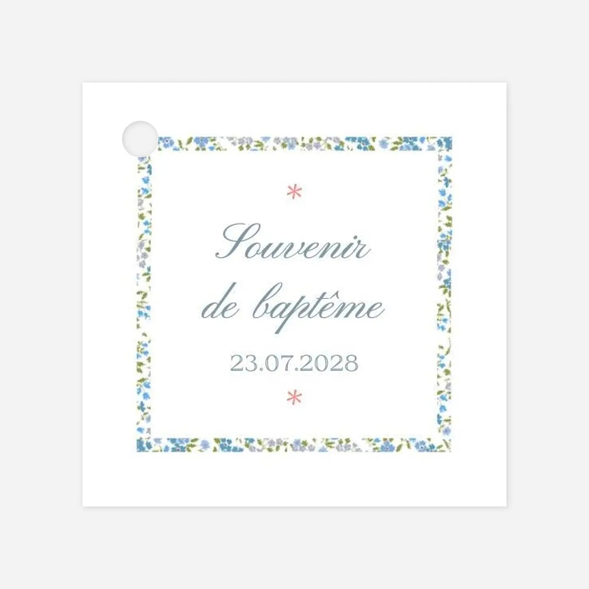 Etiquette perforée baptême Croix Liberty