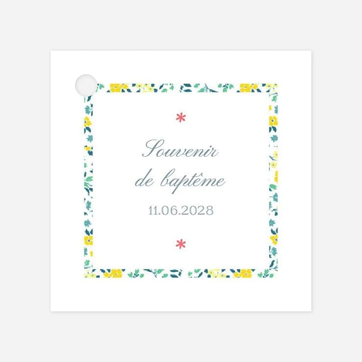 Étiquette baptême Croix Liberty