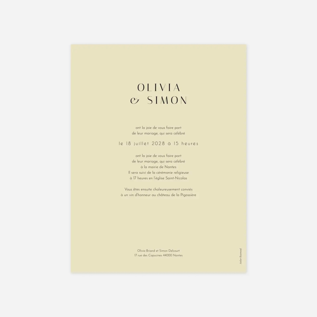 Faire-part mariage Composition végétale