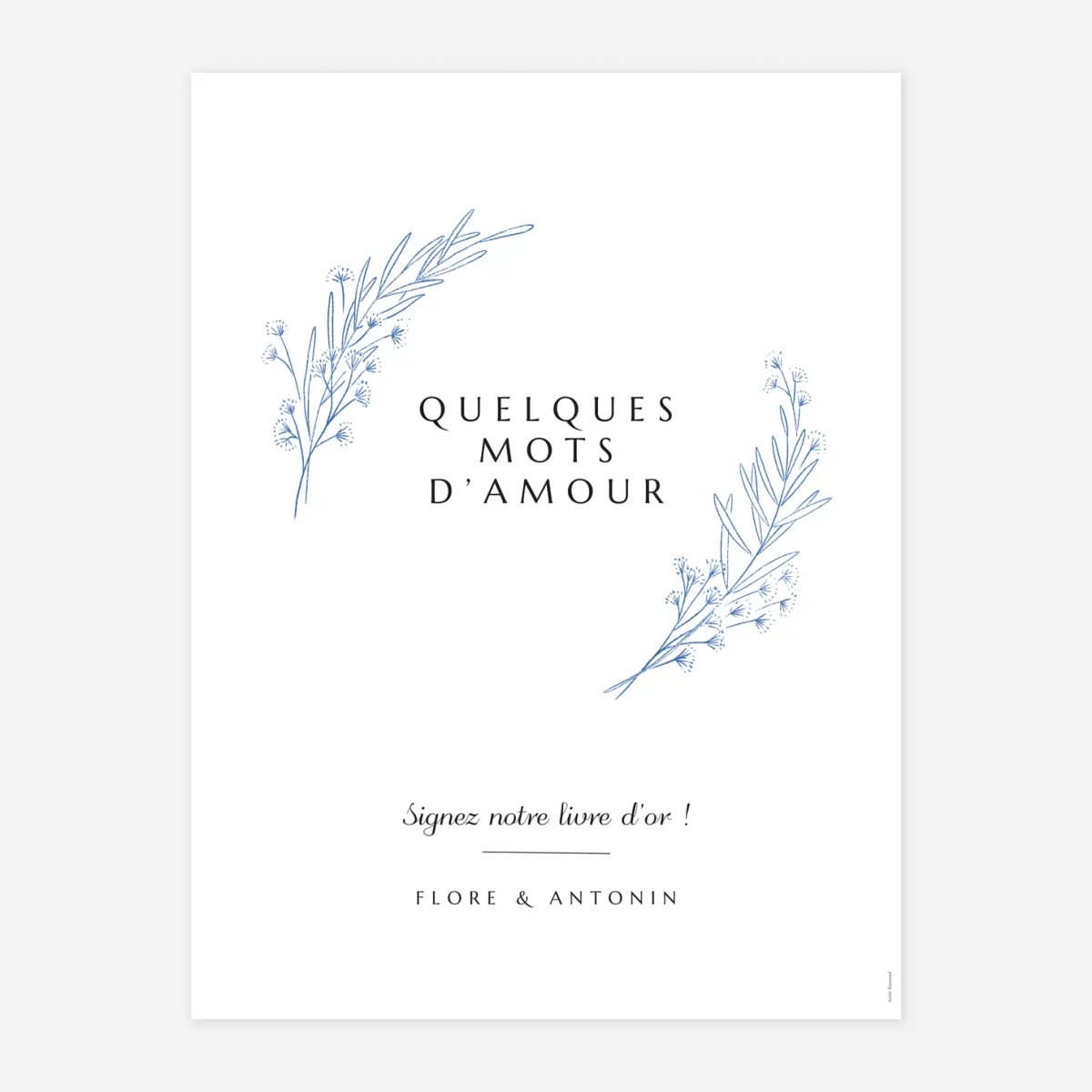 Panneau mariage Délicats feuillages