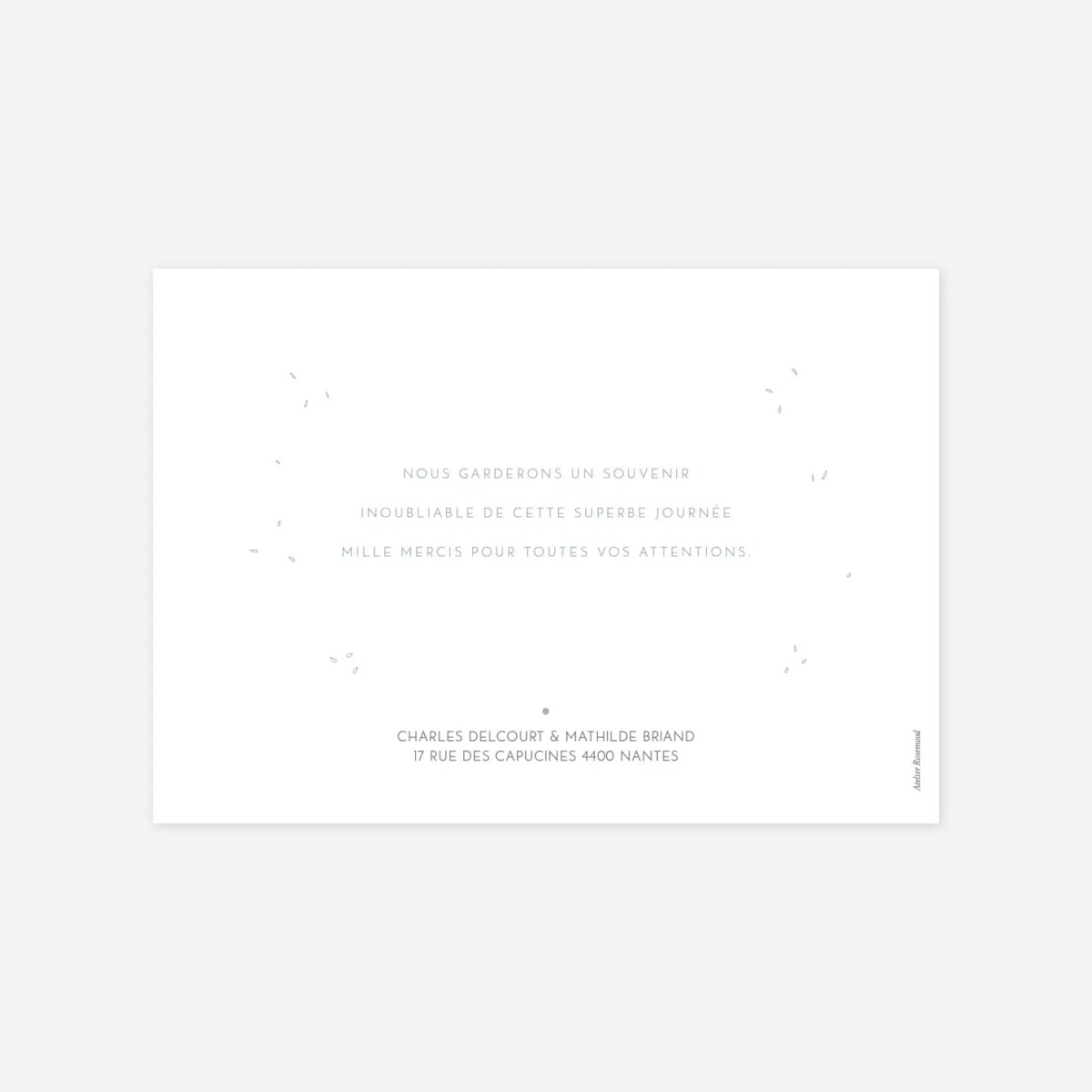 Carte de remerciements Délicatesse