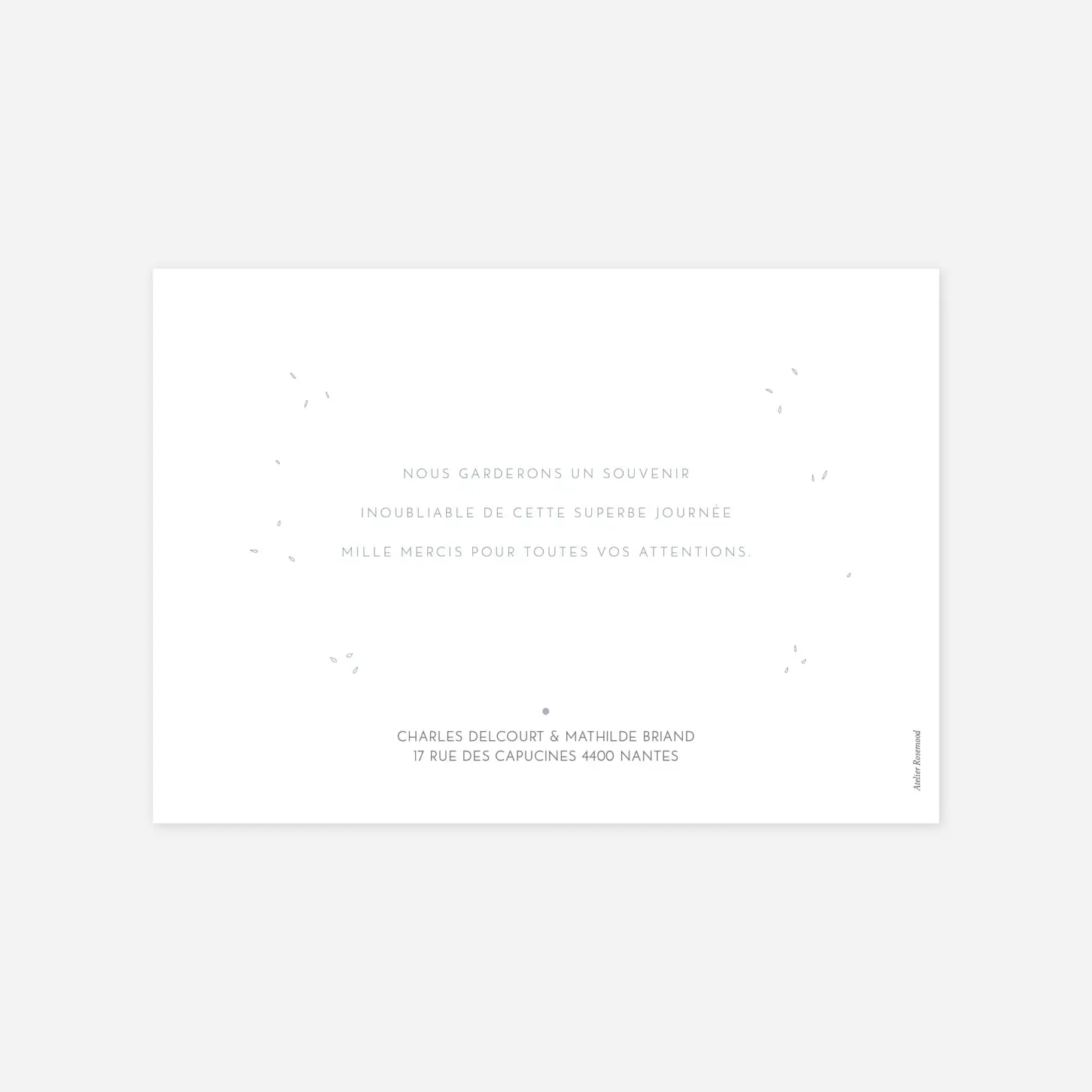 Carte de remerciements Délicatesse