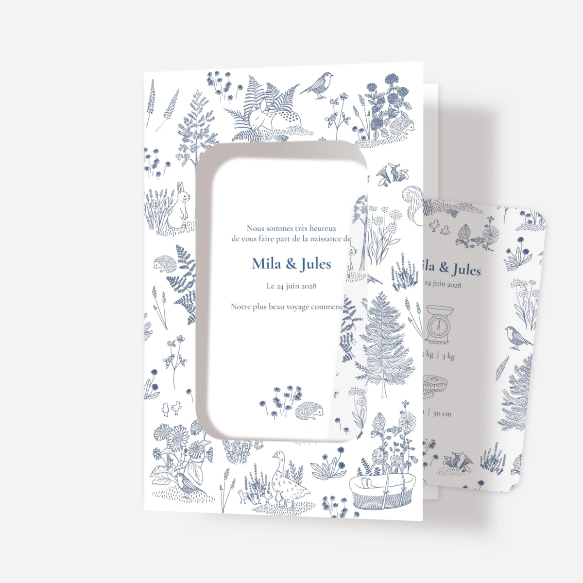 Faire-part naissance Deux petites biches