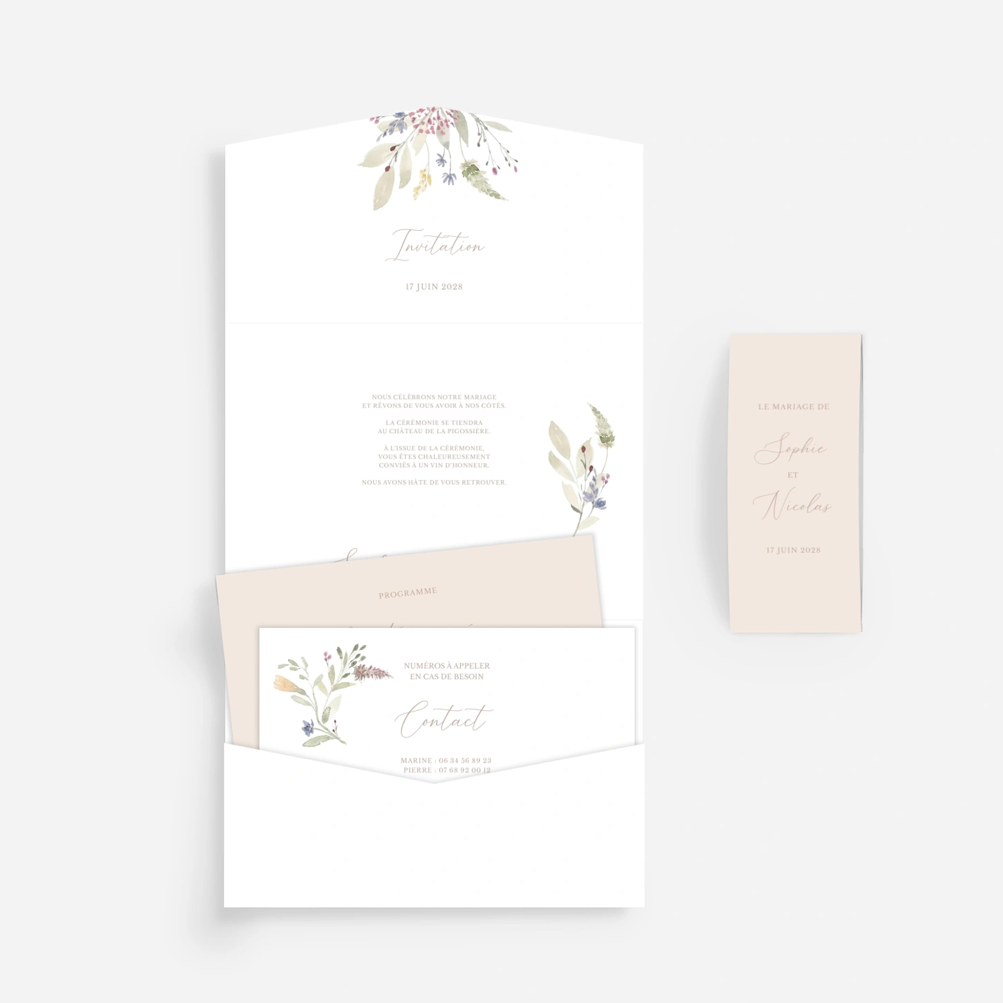 Faire-part mariage Danse florale