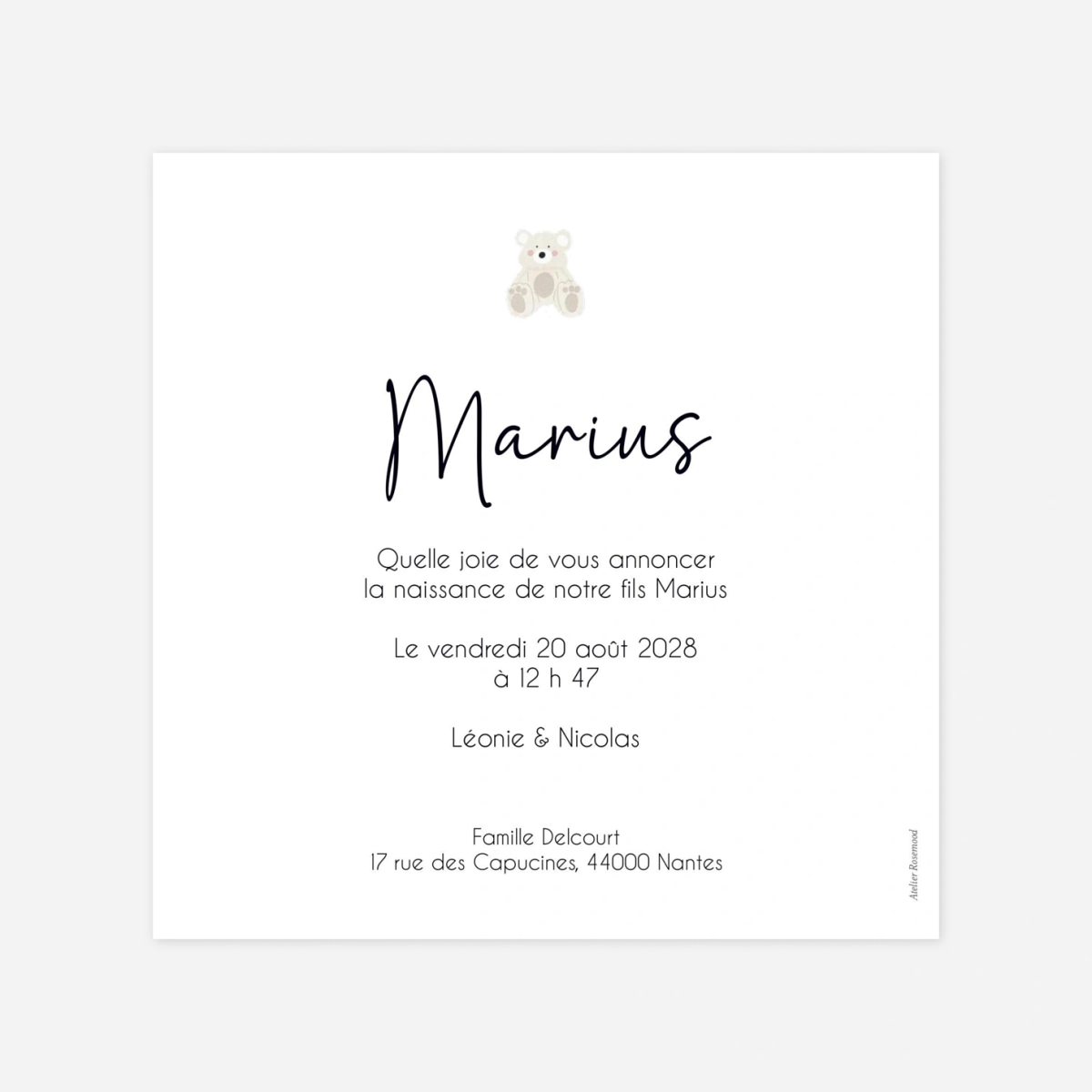 Faire-part naissance Petit miracle