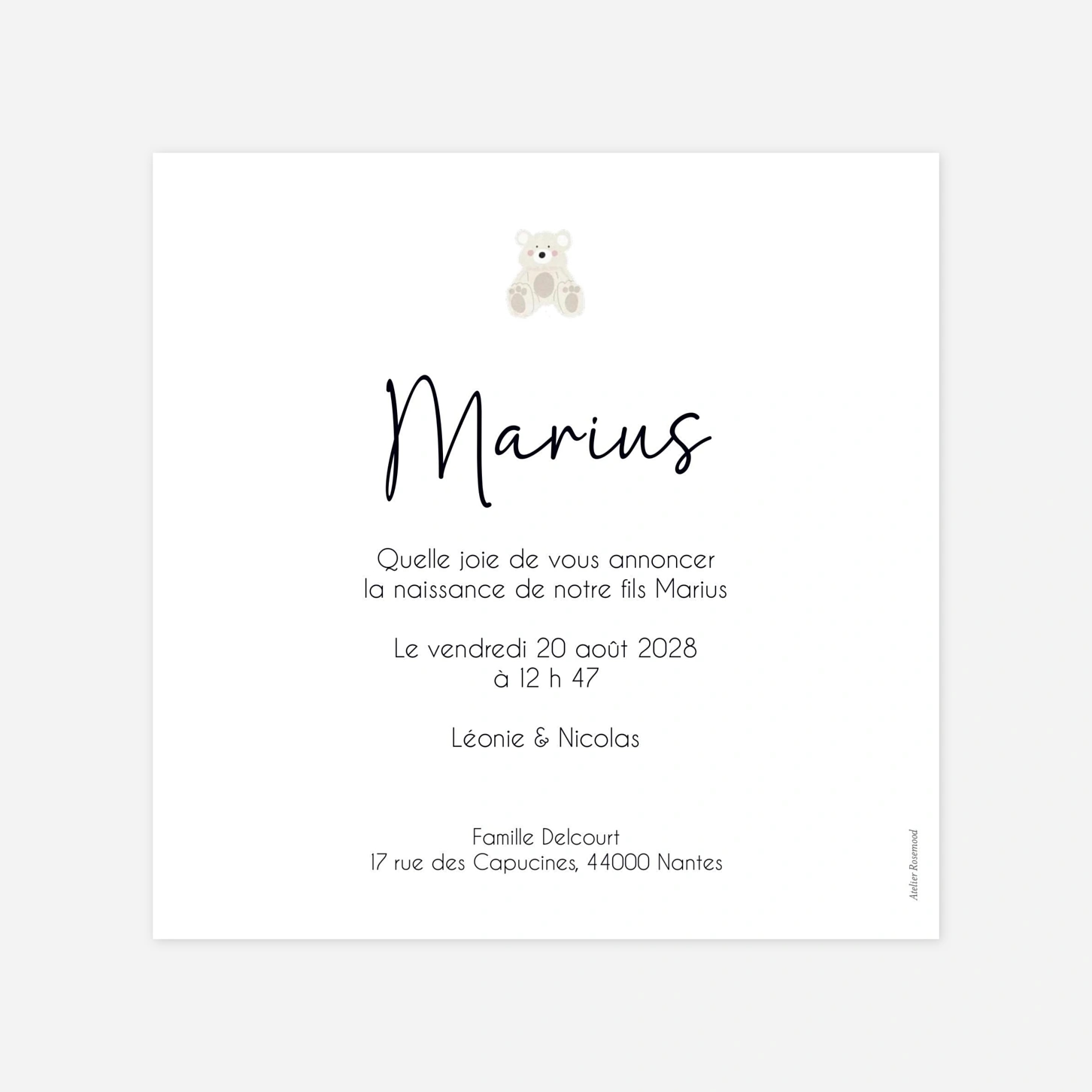 Faire-part naissance Petit miracle