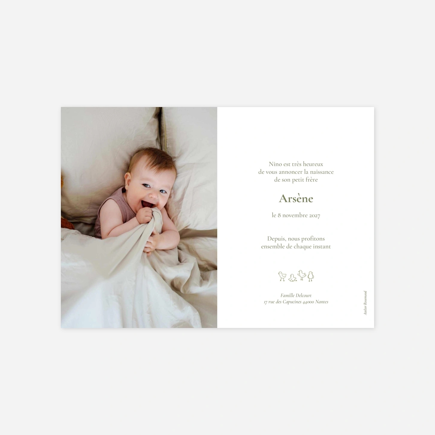 Faire-part naissance Douce biche