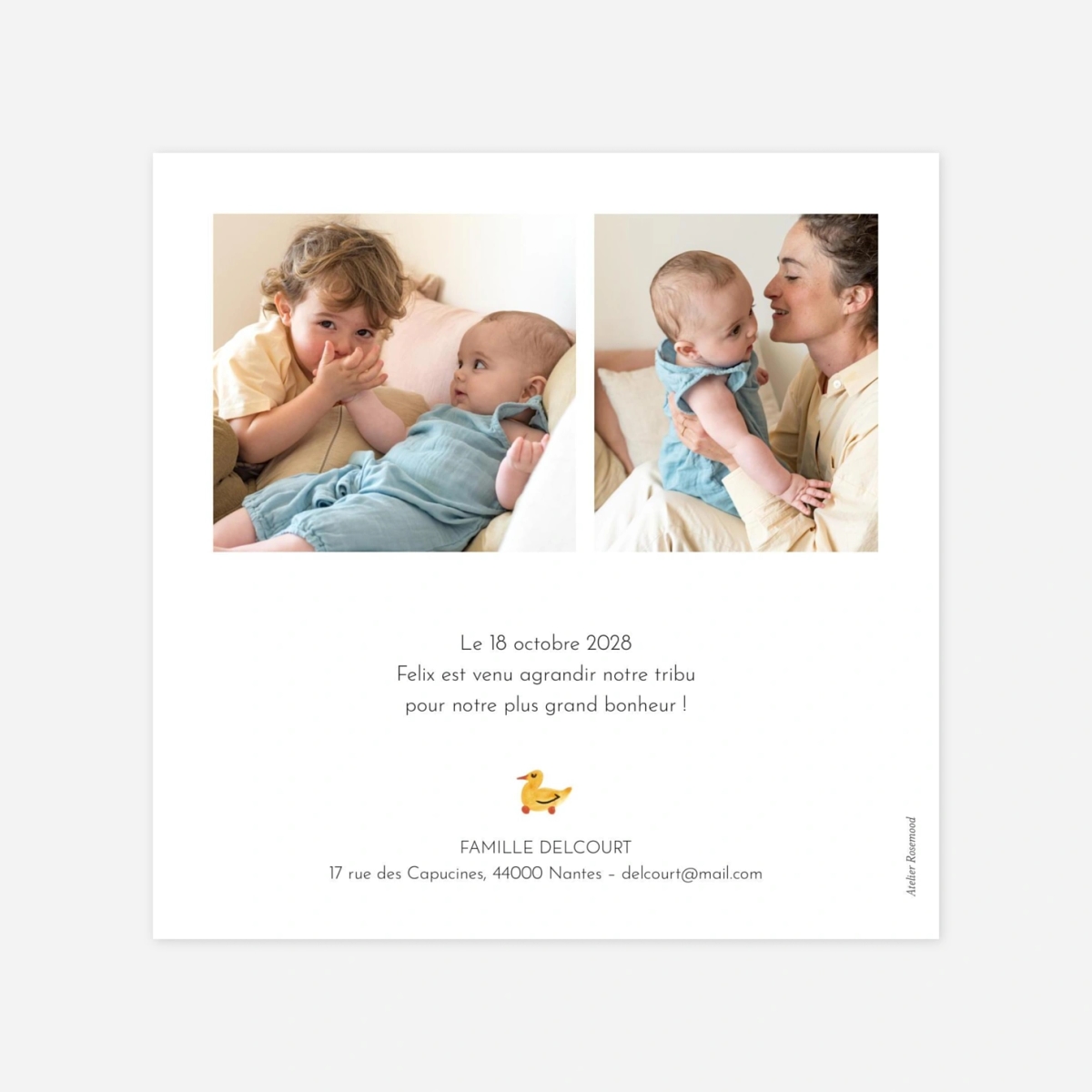 Faire-part naissance Couronne dodo