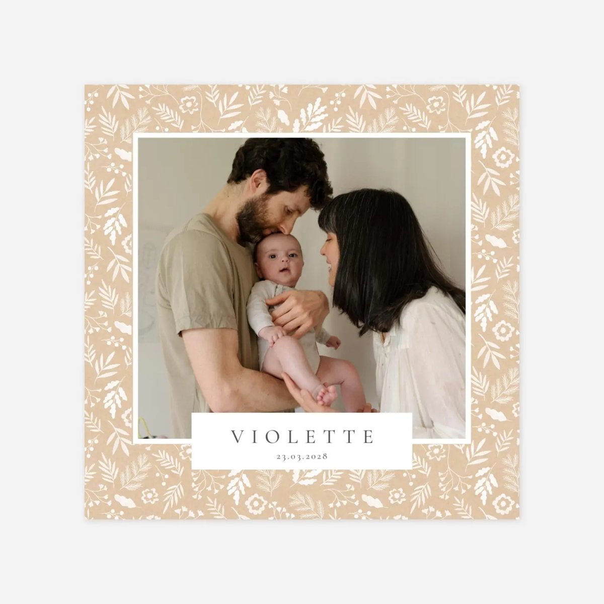 Faire-part naissance Doux feuillage