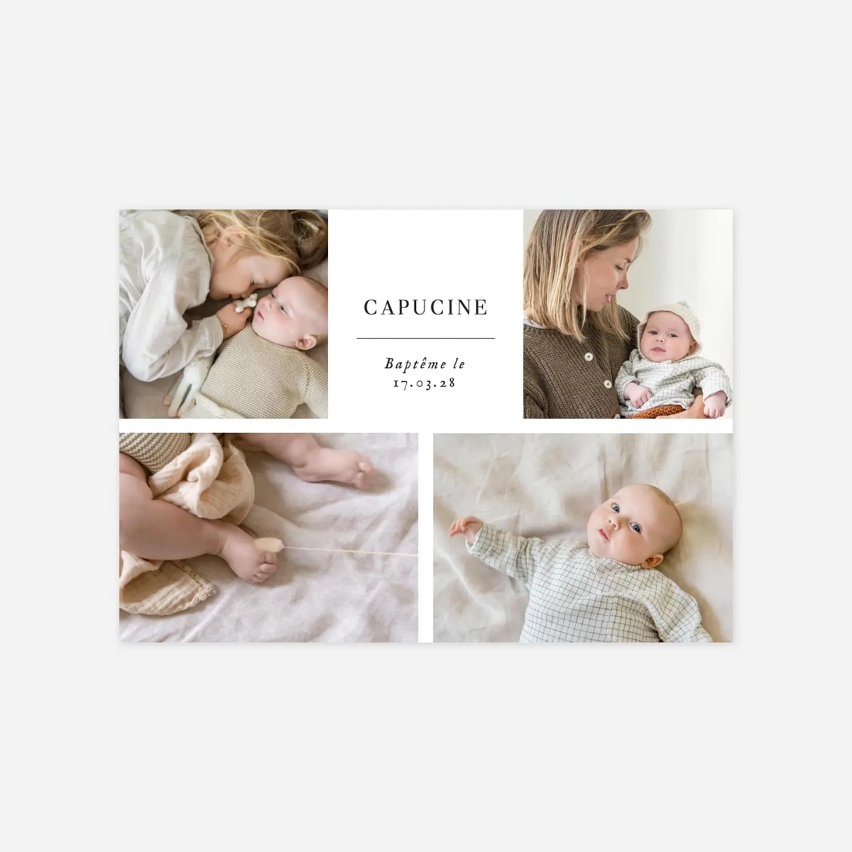 Faire-part baptême Doux instants